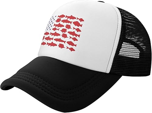 Miniatura 2 de Waldeal Gorra de béisbol ajustable para niños y niñas de 3 a 13 años con bandera de peces