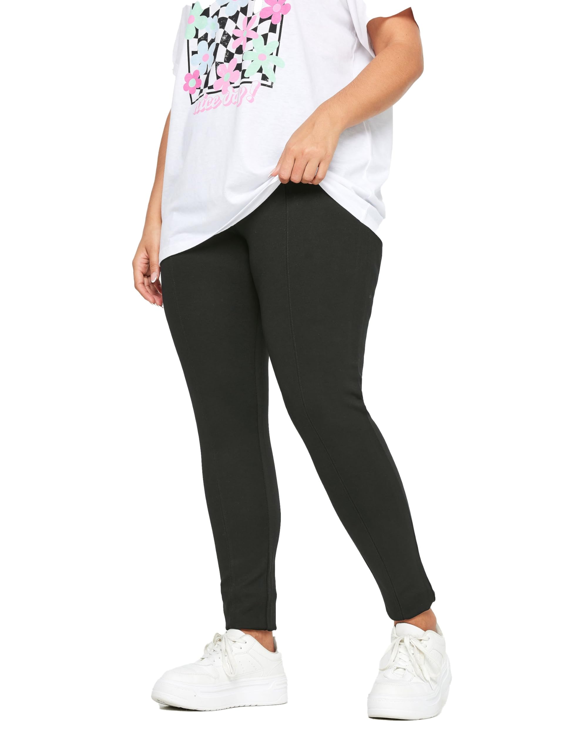 Yours Women's Ponte Premium Stretch Trousers in Black | Size: 20