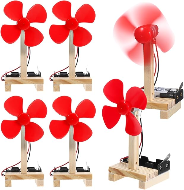 DECHOUS 6 Sets DIY Fan Making Kit Educational Science Experiment for Creative Projects Easy Assembly Wooden