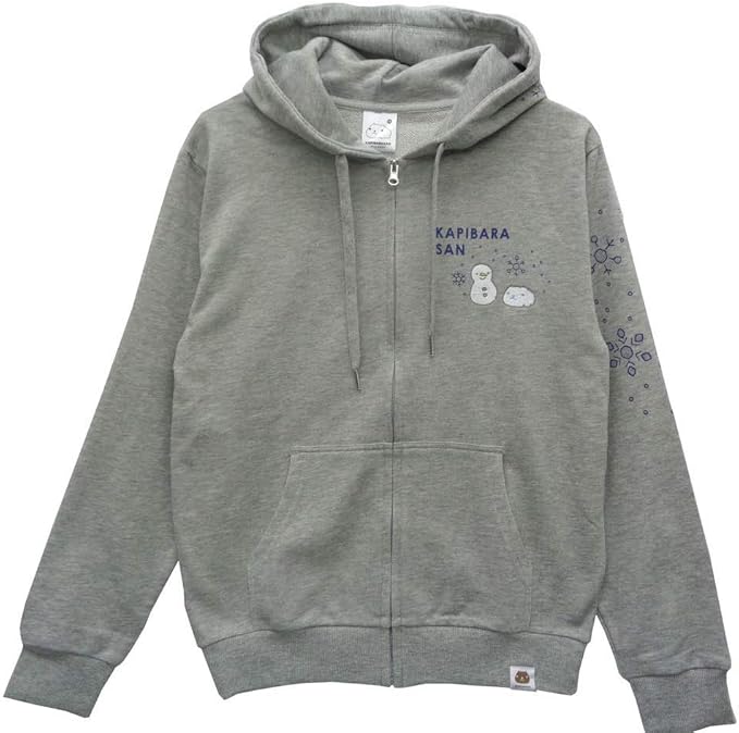 Amazon Kkb3356m メンズパーカー カピバラさん メンズ 裏毛 ジップパーカー レディースパーカー キャラクターパーカー グレー杢 L トレーナー パーカー 通販