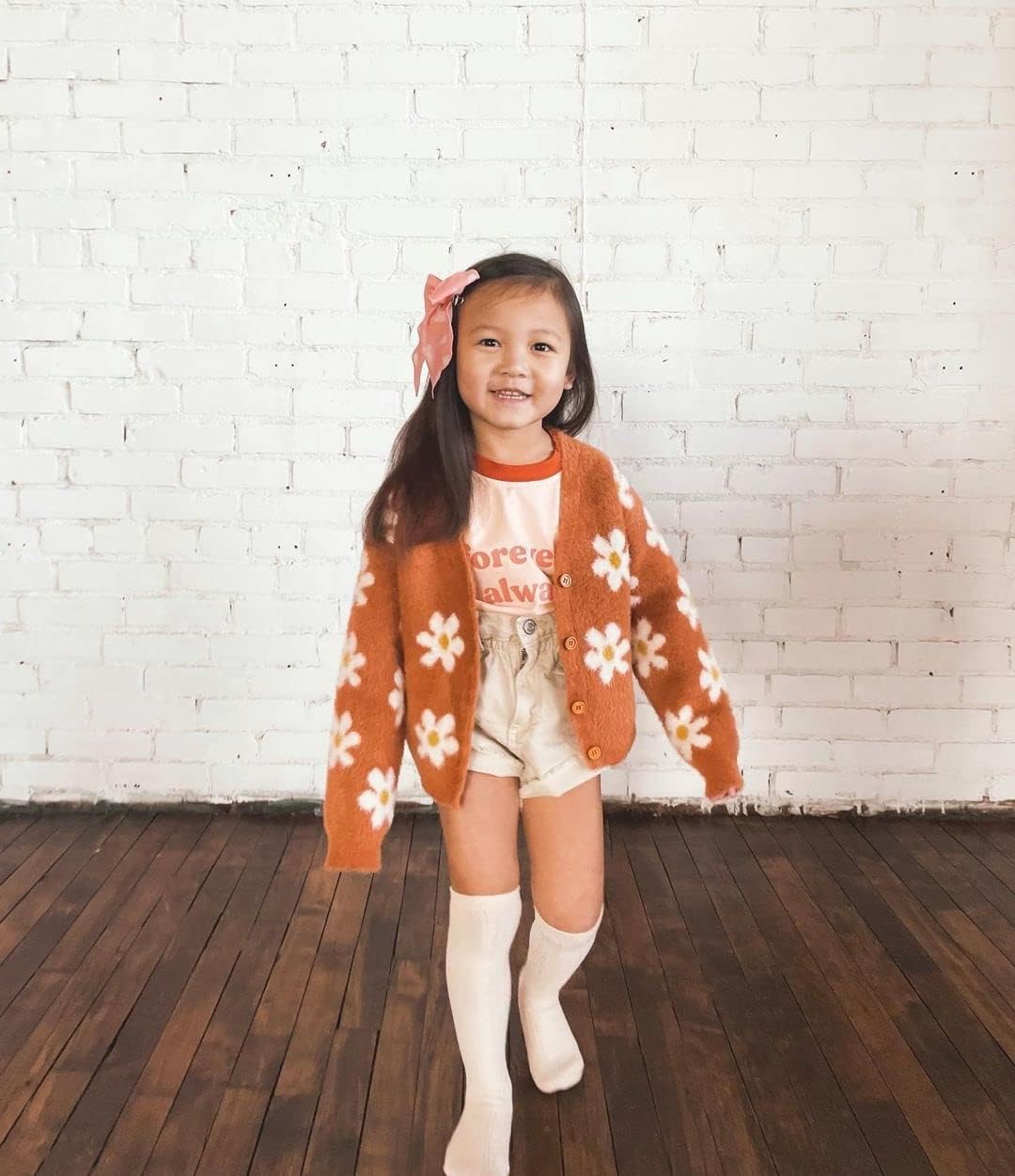 Toddler Baby Girl Cardigan Long Sleeve Floral Button Knit Sweater Coats Top Cute Fall Winter Knitwear Jacket Warm Clothes - Image 2