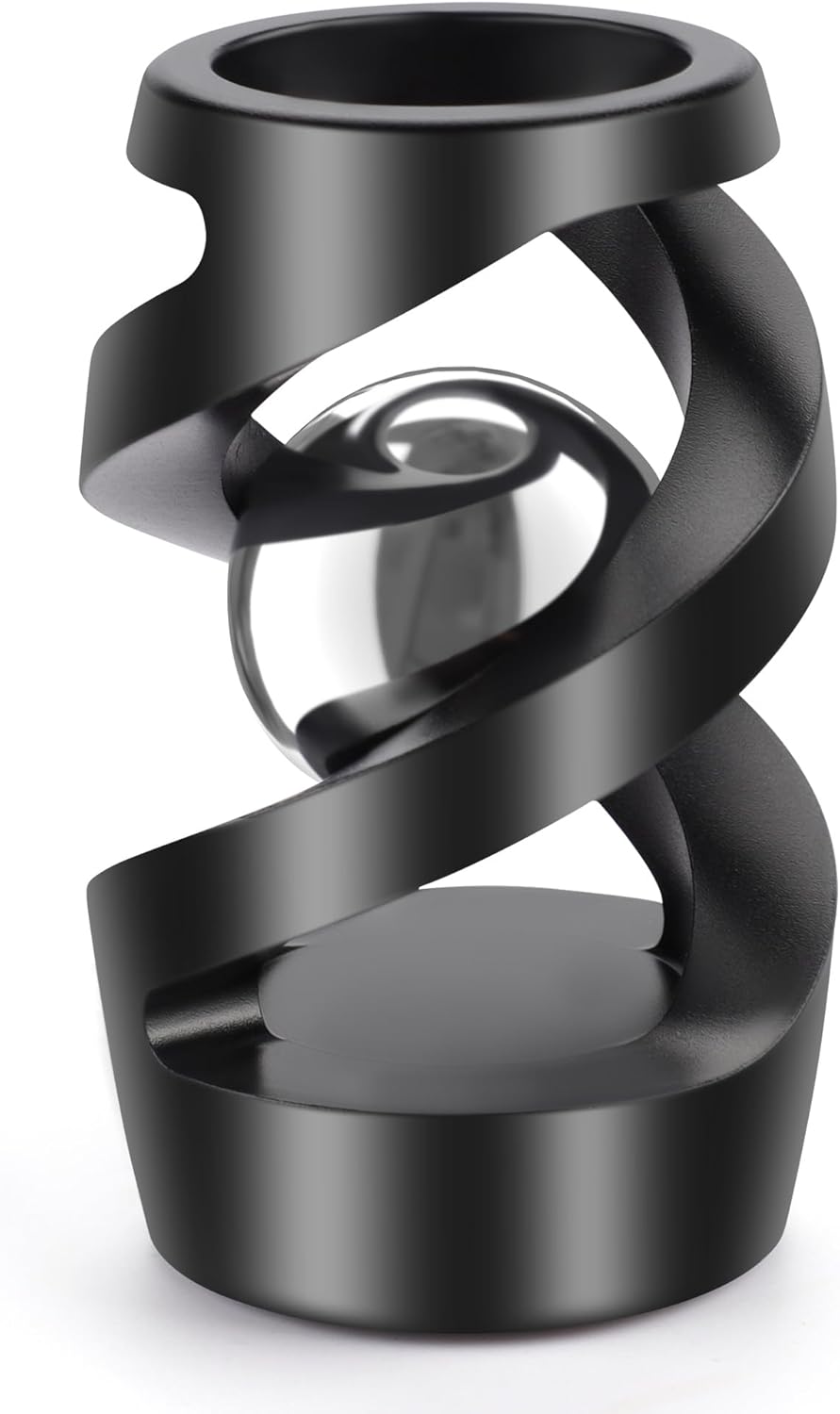 Upgraded Kinetic Desk Toys, Kinetic Spinning Desk Toy for Office for Adults, Quite Fidget Toys for Kids Teens, Desk Fidgets for Adults with ADHD (Black Silver)