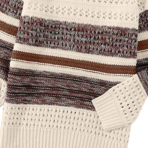 Hemlock Women Knit Sweater Coat Off Shoulder Loose Soft Knitted Pullover Sweatshirt Outerwear Top Beige