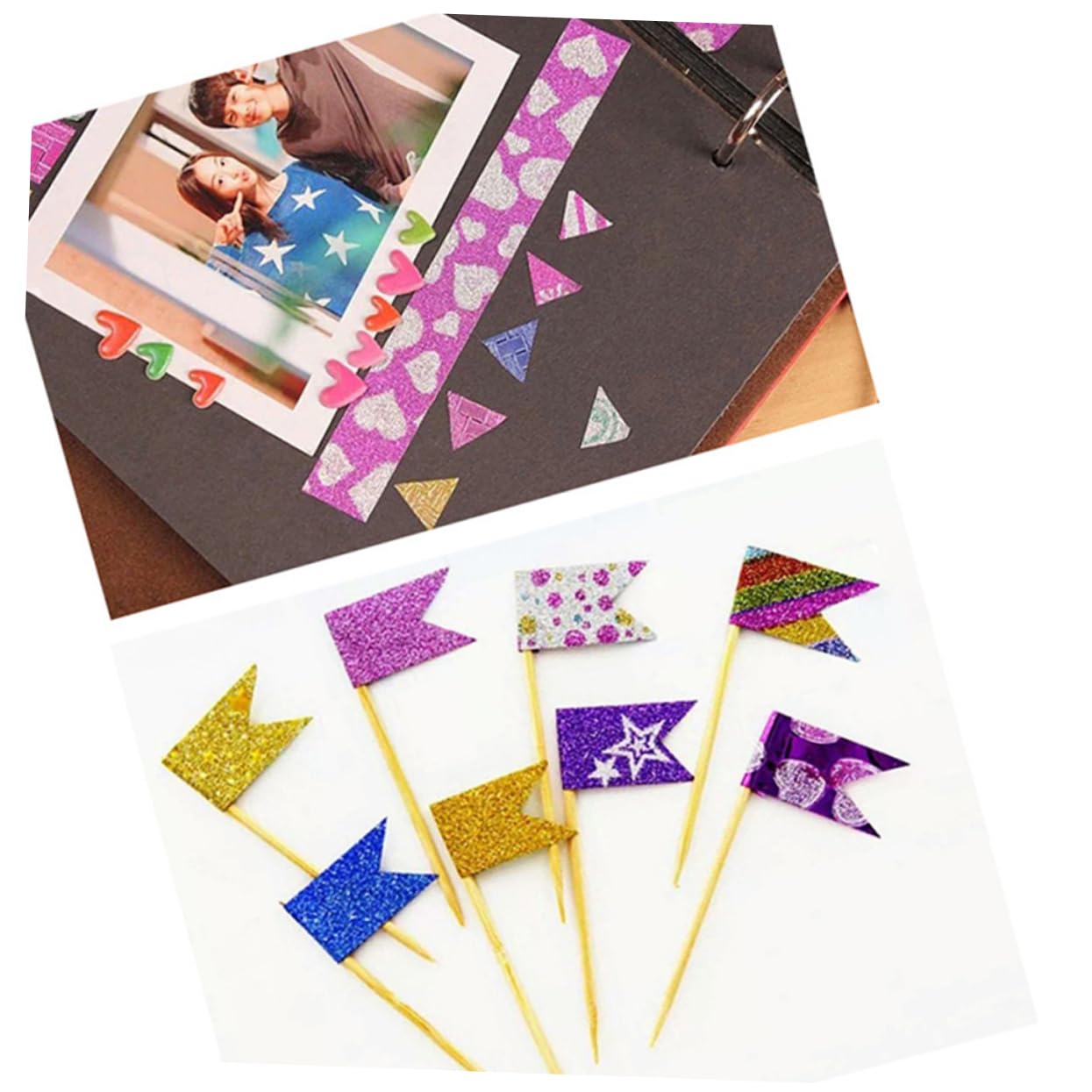 80rotoli Adesivo Decorativo Glitterato Autoadesiva Scrapbooking Decorazione e Lavoretti Creativi Per Scuola e