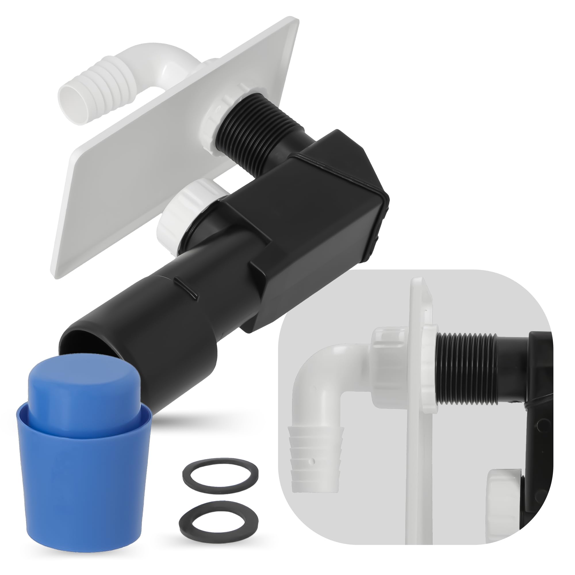 Sifone Per Lavatrice E Lavastoviglie - Plastica Bianca, Adatto Per Tubi Ø19-23 Mm O 3/4" - Foto 2