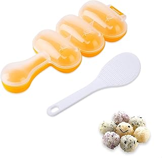 Rice Ball Mold with Spatula - DIY Sticky Rice Molds Large Ball Mold Kitchen Tool Rice Ball Maker Shake with Mini Rice Scoop - Rice Roll Ball Maker Shake for Kids