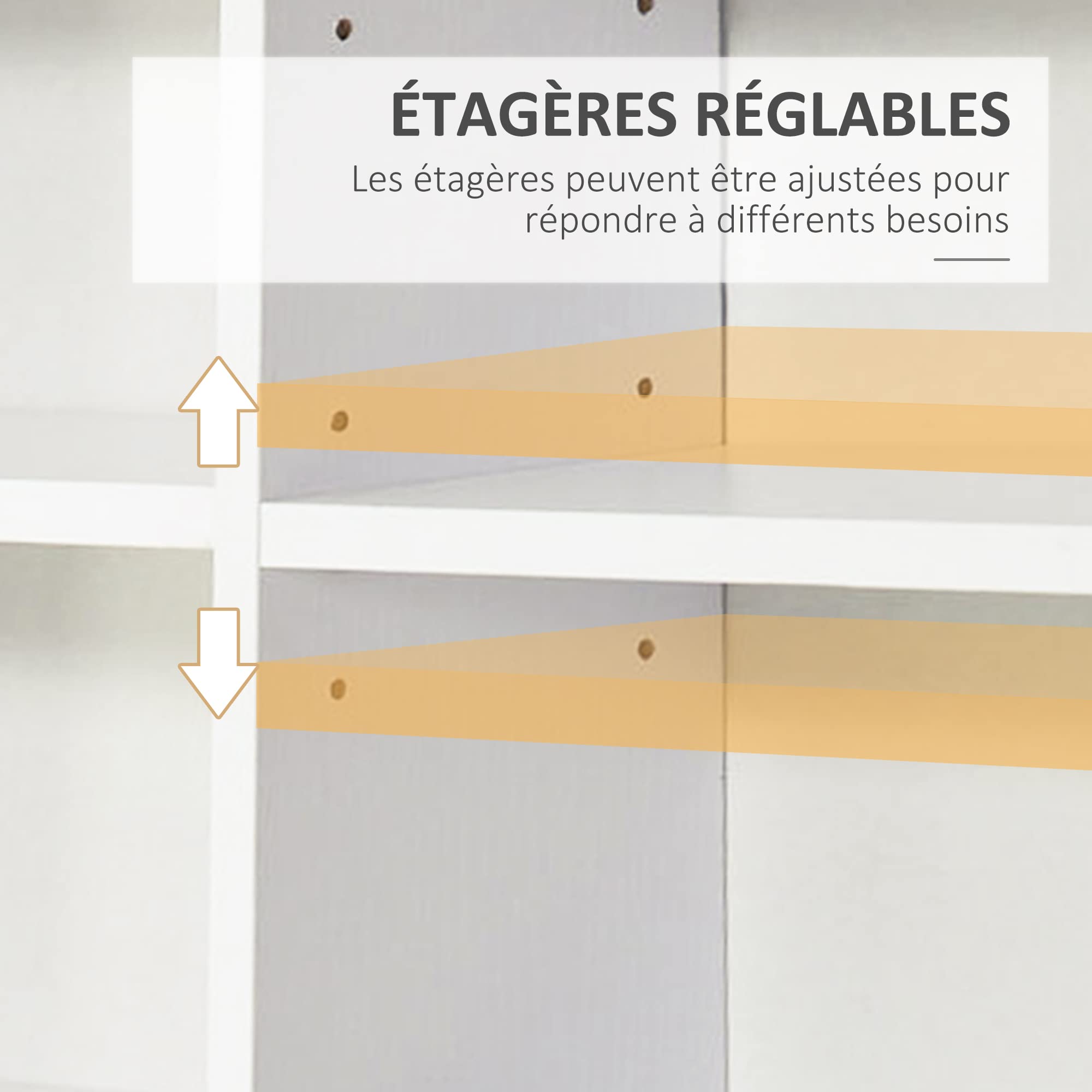 HOMCOM Rangements pour CD et DVD, étagère Rangement, capacité Max. 1116 CD/528 DVD, 36 Compartiments et étagères réglables, pour Bureau, Salon, Chambre, 102 x 23,5 x 195 cm, Blanc