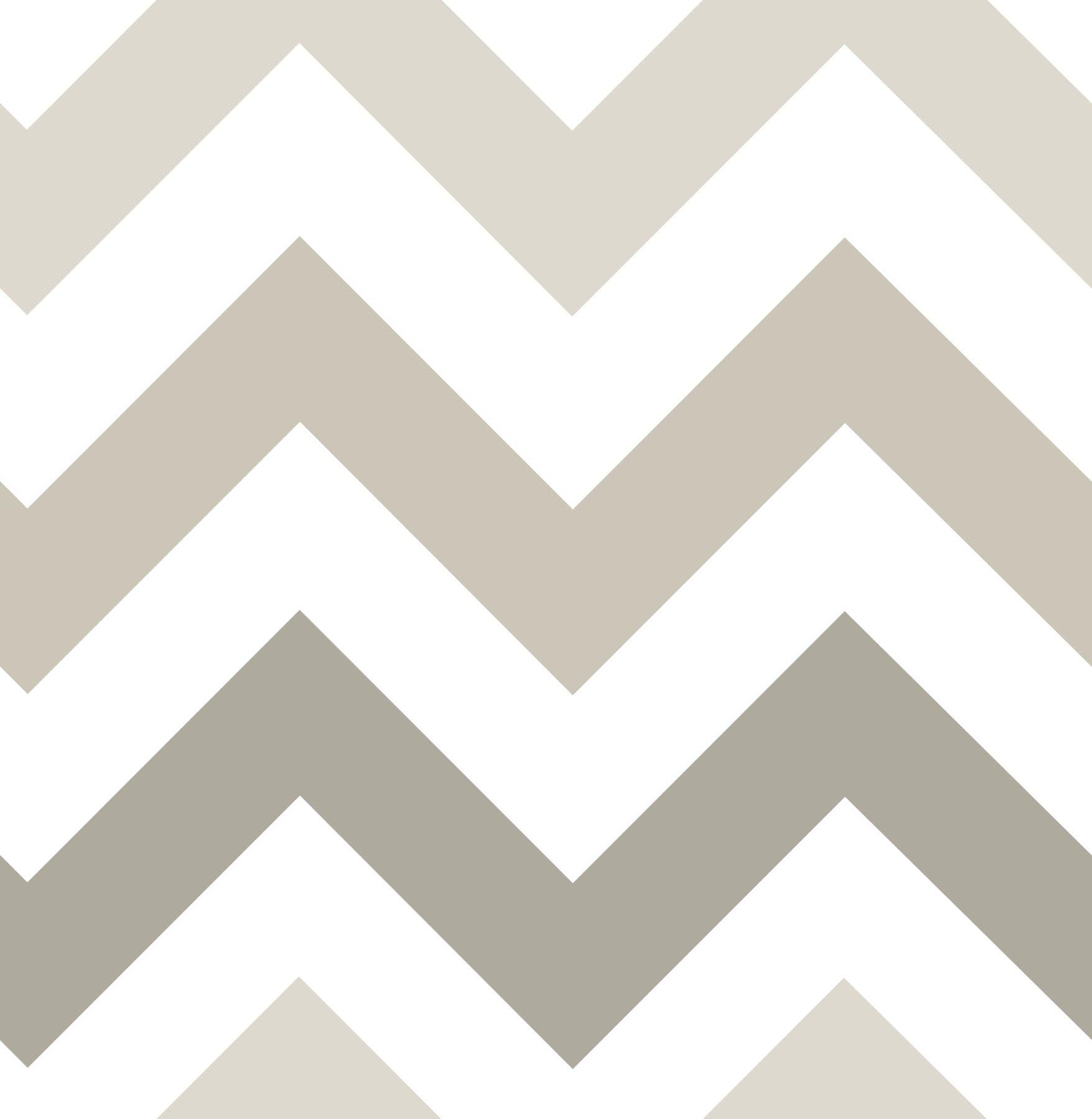 NuWallpaper "Zig Zag" Peel and Stick Wallpaper, Taupe
