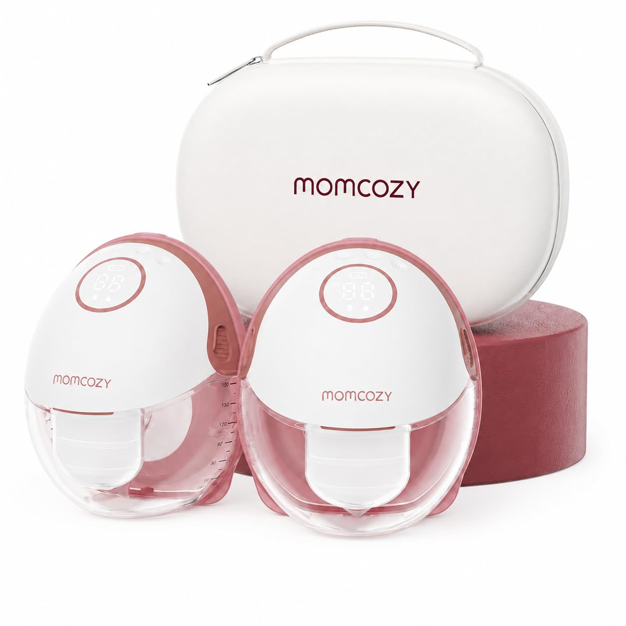 Momcozy M6 Sacaleches Eléctrico Manos Libres, Extractor de Leche Portátil con Pantalla LED, 3 Modos y 9 Niveles, Succión Ajustable, Brida DoubleFit de Ajuste Cómodo, 24 mm