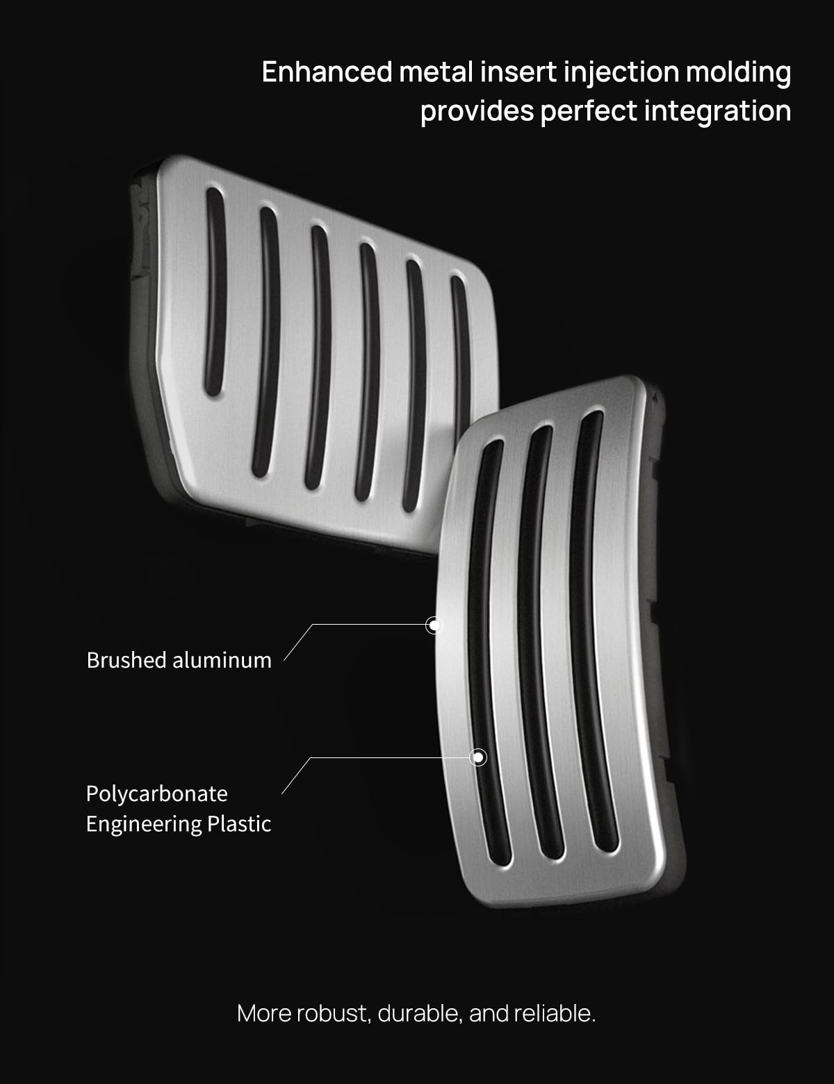 TPARTS Alluminio Self-Flip Lock Performance Pedali Set Acceleratore Freno Pedali Copertura per Tesla Model 3 Highland 2024+/Model Y Juniper 2025+Protezione Antiscivolo Accessori Pedale Pad Ricambio