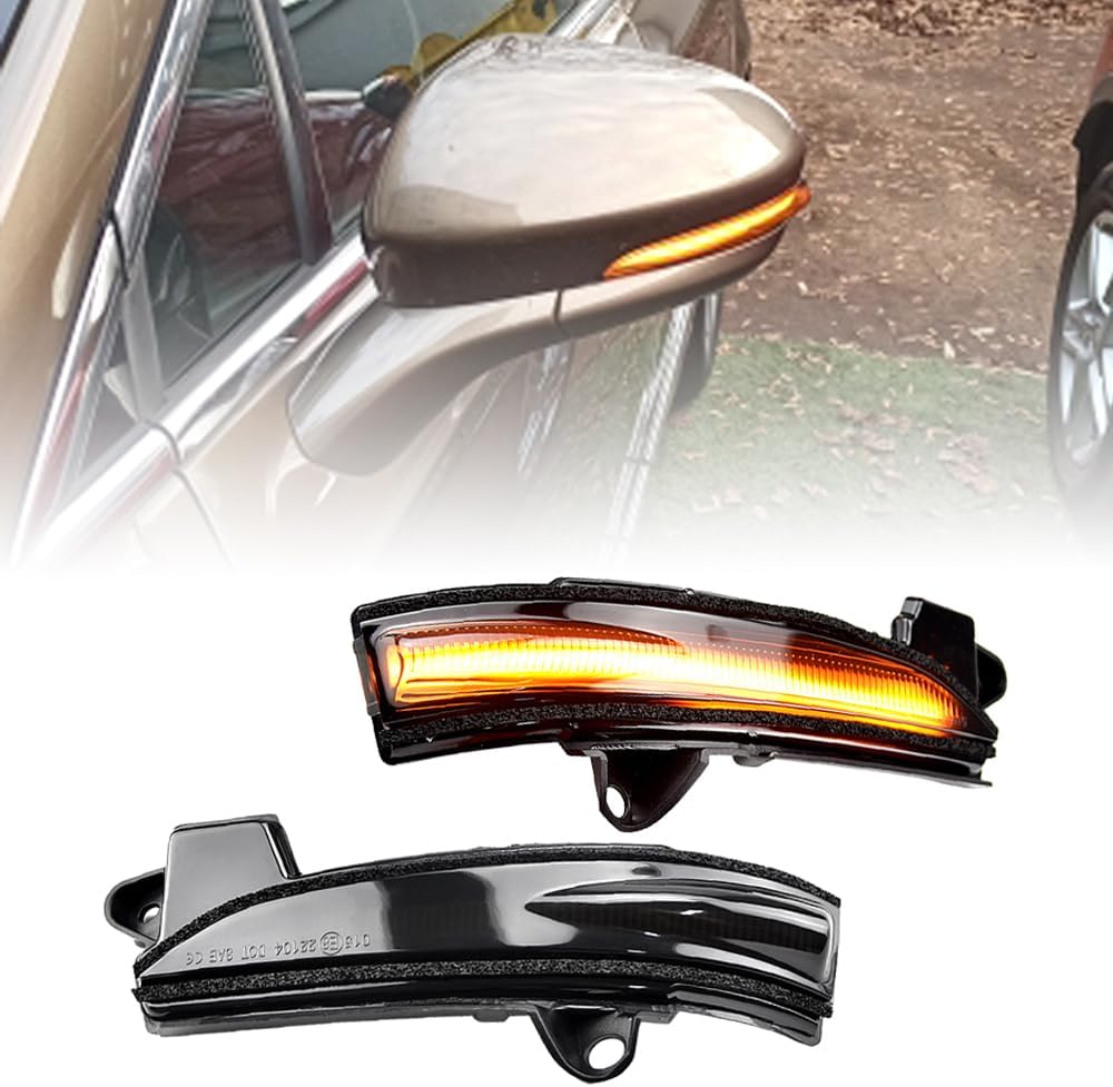 [2pcs Led Sequential Turn Signal Lights Compatible with For-d Fusion Mondeo 2013-2020 USA Version Side Mirror Lights