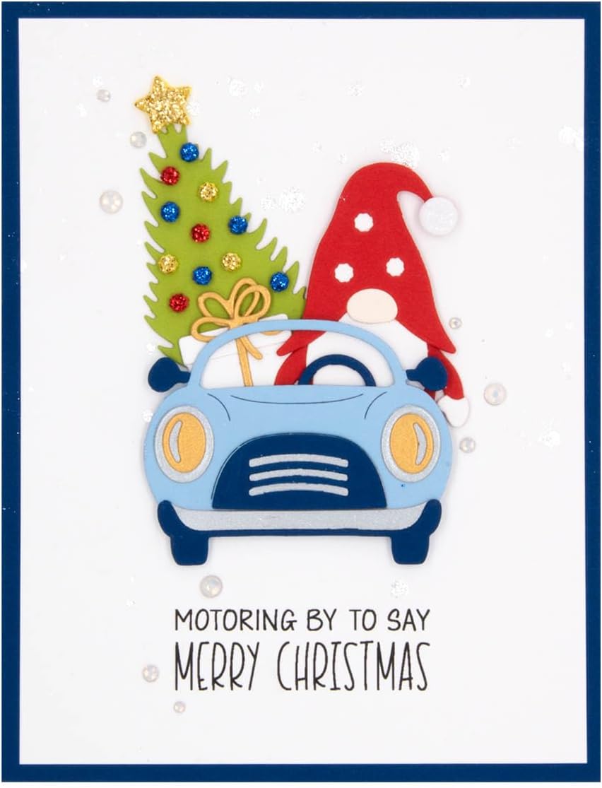 Spellbinders S4-1297 Gnome Drive Holiday Etched Dies from The Gnome Drive Collection