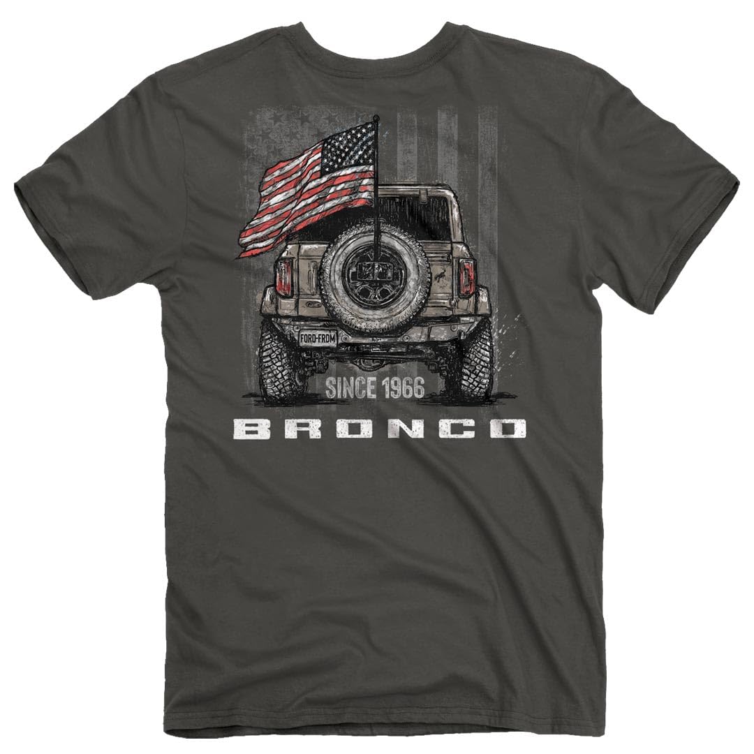 Ford Bronco Short Sleeve T-Shirt, Smoke | USA Bronco, Classic Car Design | 100% Cotton