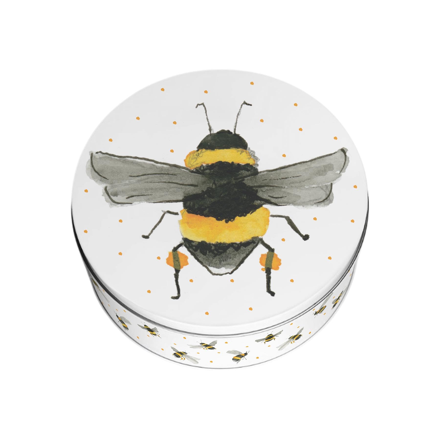 Purely Home Flying Bumblebees Small Cake Tin - Homeware Gifts Round Metal Storage Container for Baking 18 x 7cm