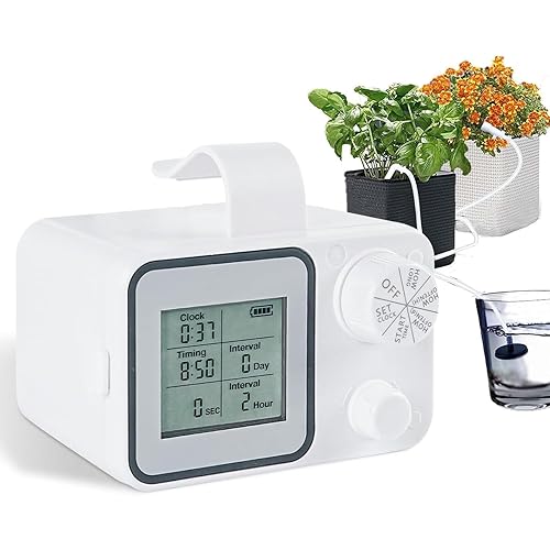 Sistema de riego automático para 20 plantas en maceta, kit de riego automático por goteo para interiores y exteriores, dispositivos de riego de