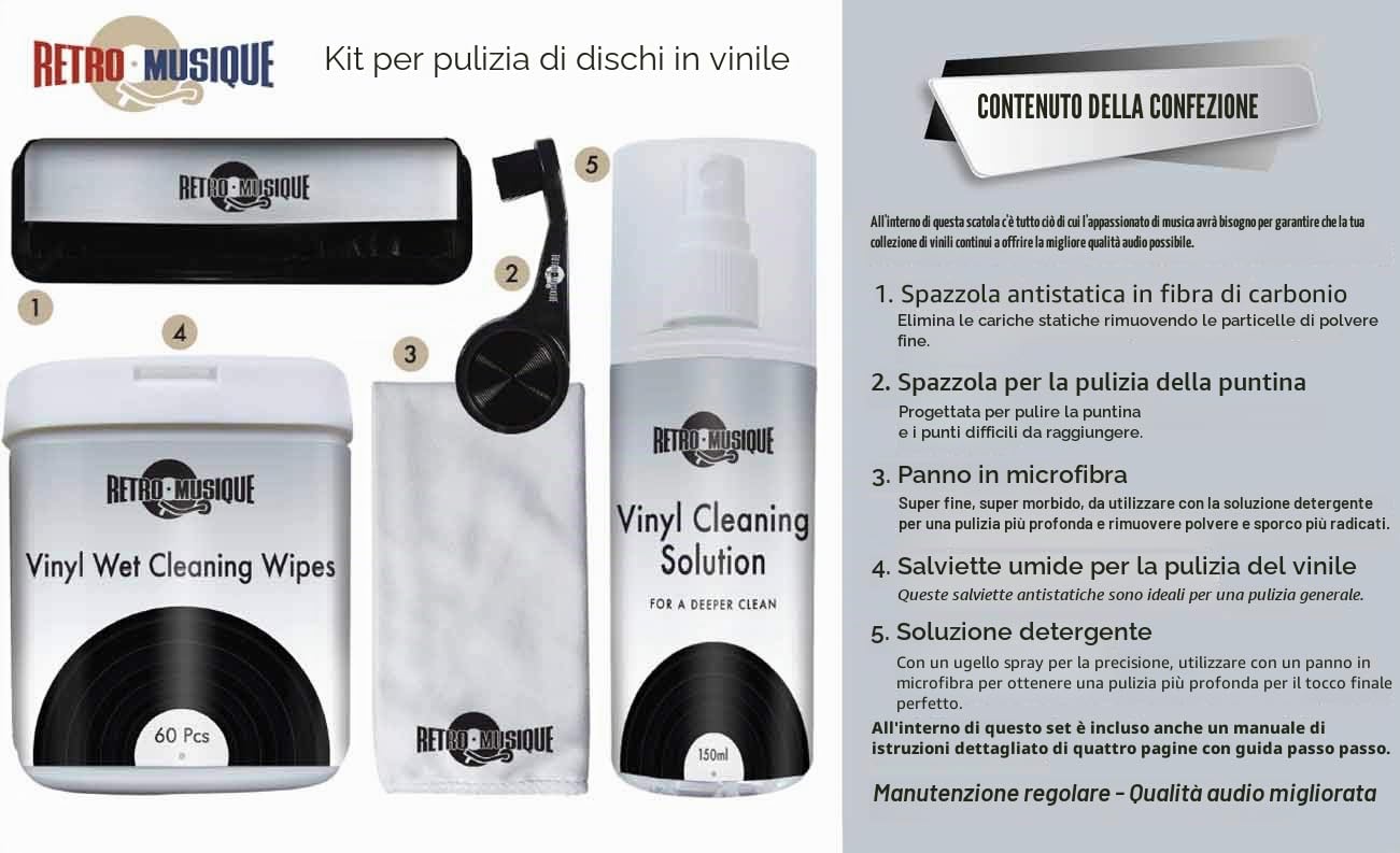 Vinyl Record Cleaner Kit-tutto il necessario per proteggere i vostri dischi in vinile e godere il migliore possibile.