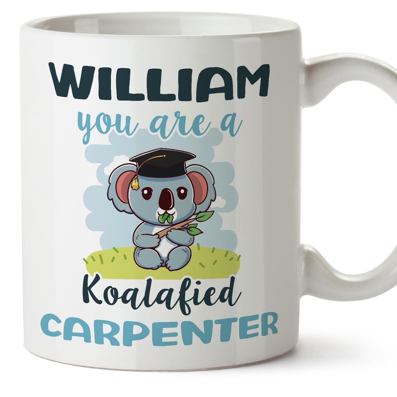 MUGFFINS Personalised Mug for Carpenter man - in English - Custom Koalafied - Funny Custom Gift for Colleagues - Ceramic 11oz Mug — image 1