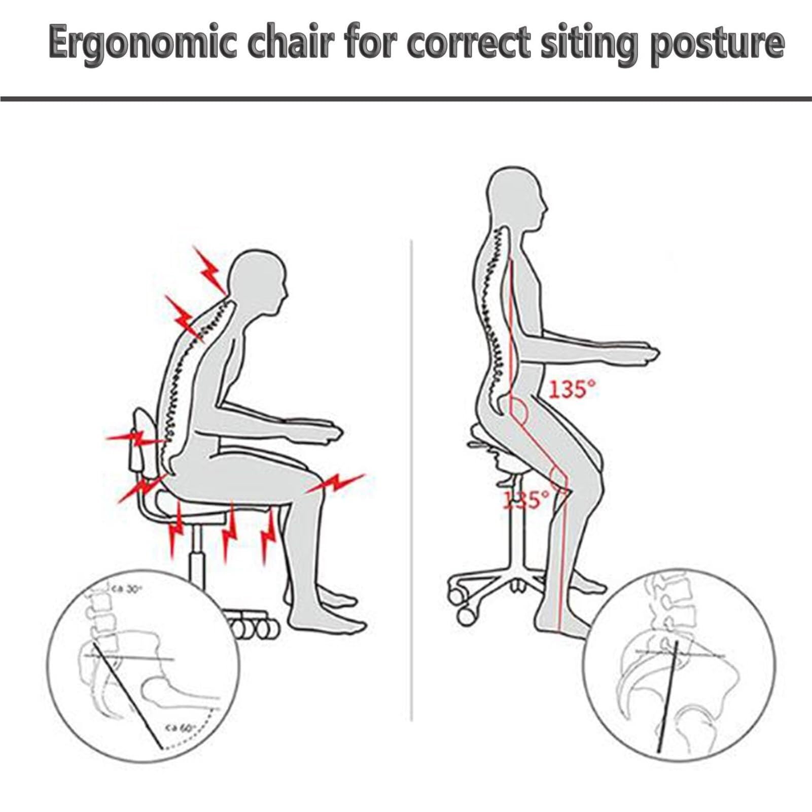 Sgabello a Sella Stile Diviso Sedia con Sedile a Sella Sgabello a Sella ergonomico con Schienale Sedie a Sella Regolabili for Laboratorio Ospedaliero Ufficio Casa(B)