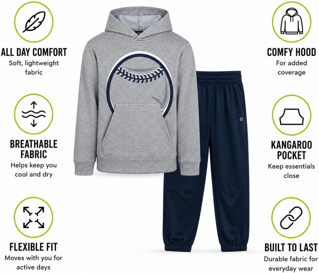 RBX Boys Tracksuit 2 Piece Hoodie Sweatshirt & Jogger Sweatpants Activewear