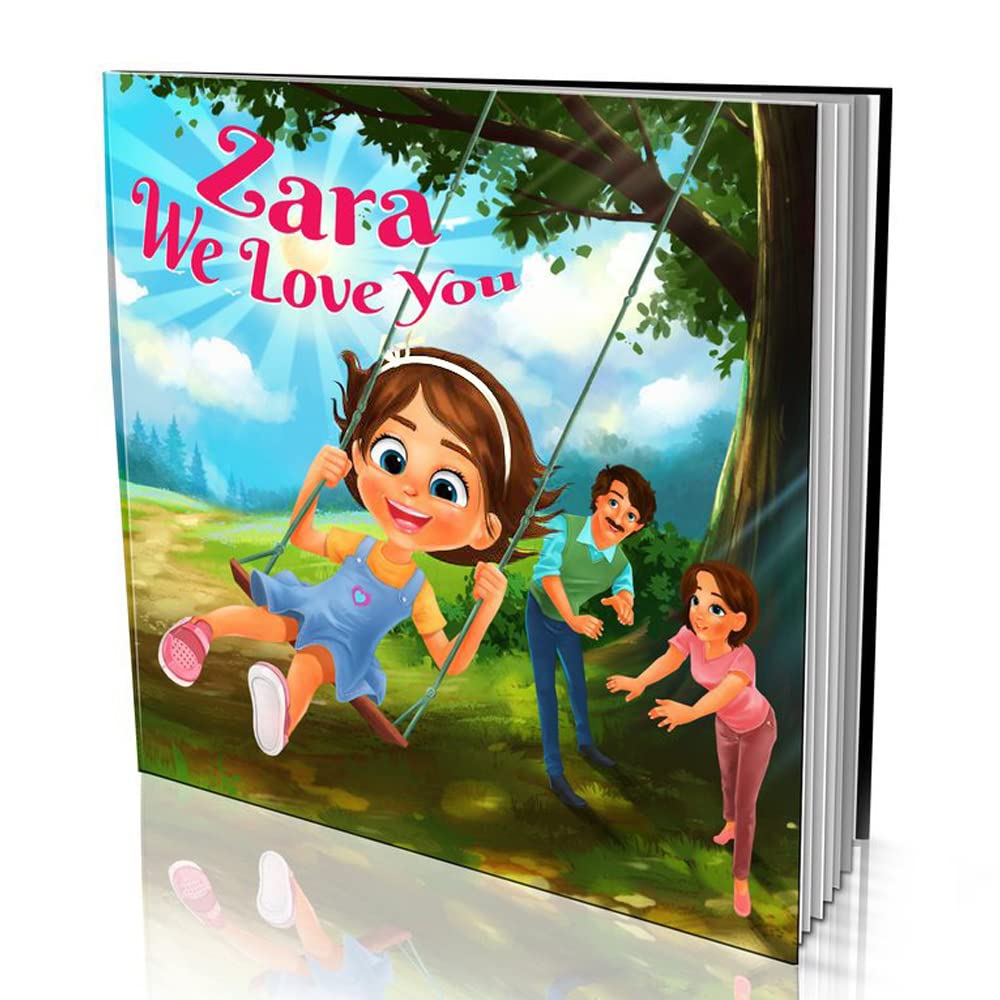 Personalised Story Book by Dinkleboo -"We Love You" - for Kids Aged 0 to 8 Years Old - The Perfect Book to Show Your Child just How Much You Love Them - Smooth, Matte Finish - Soft Cover