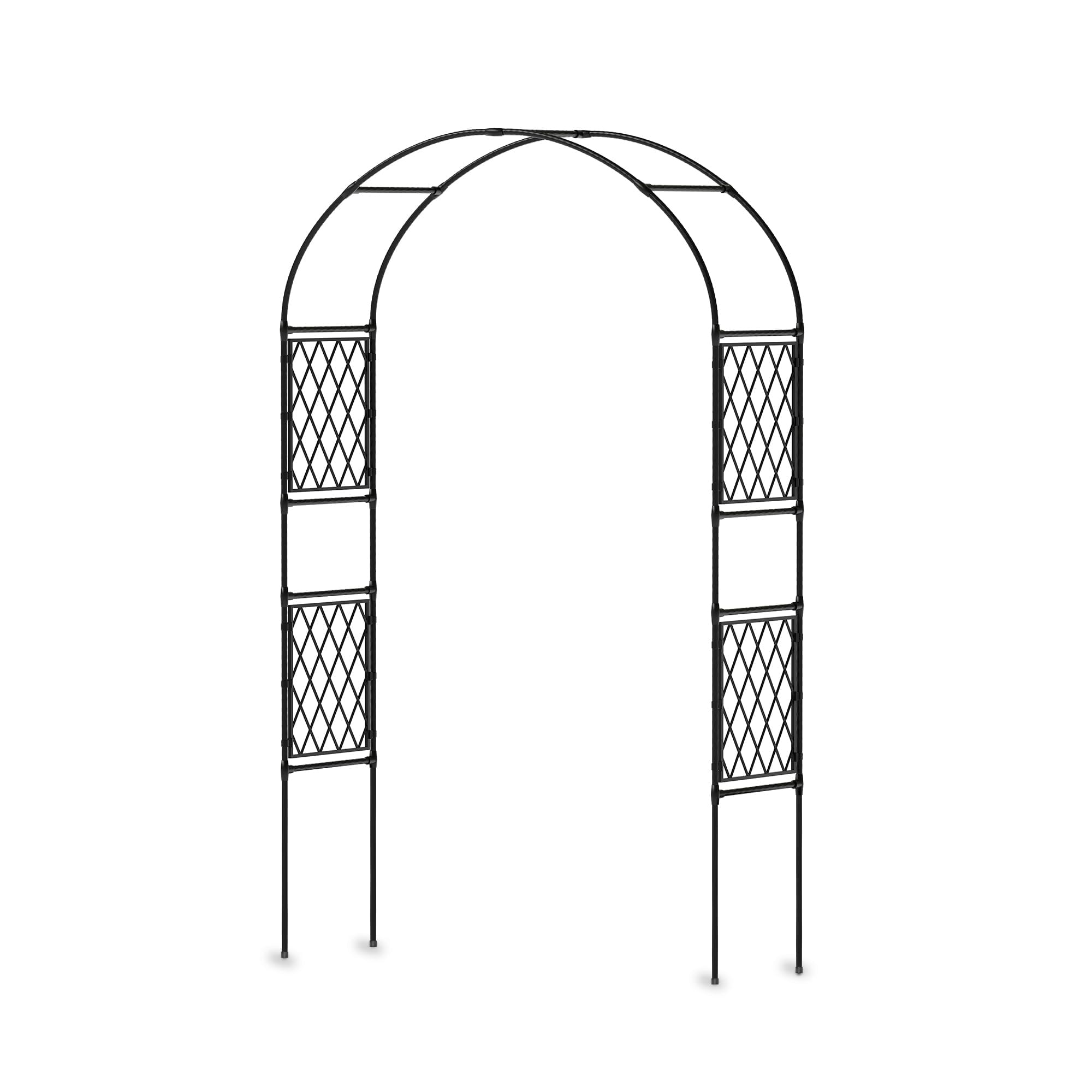 Arche de jardin en métal 220 x 120/150 x 40 cm | Treillis robuste et arche décorative pour roses, plantes grimpantes et mariages | Treillis de roses robuste pour jardin, entrée et décoration
