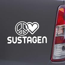 Peace Love SUSTAGEN White Color Car Laptop Wall Bumper Decal Sticker, DesS22