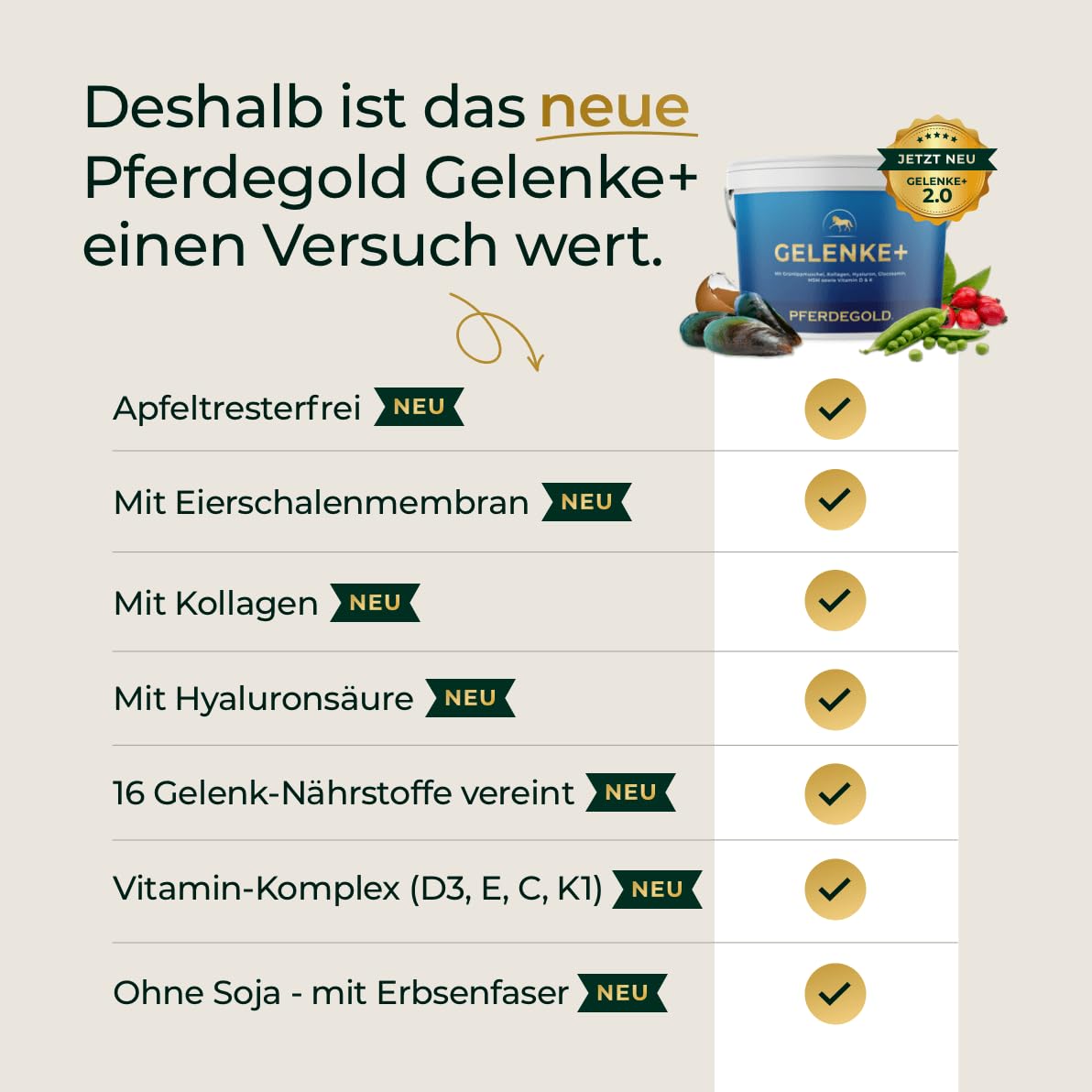 Gelenke+ 2.0 1,5kg - Gelenk-Pellets für Pferde