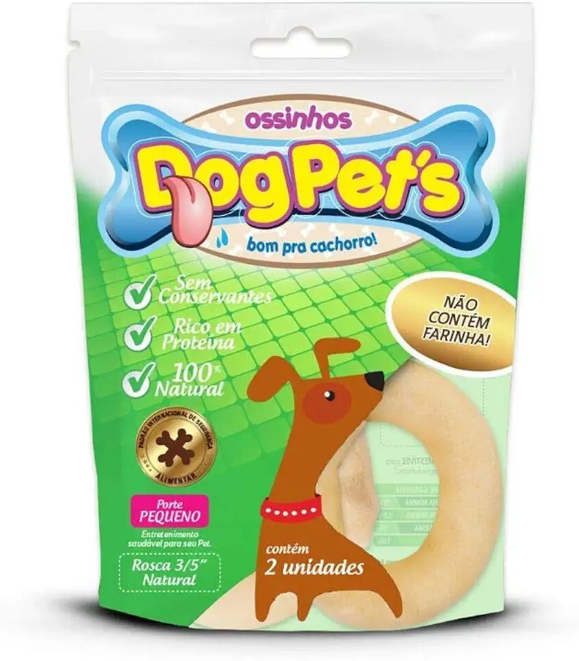 Petisco Rosca Dog Pet's de Couro Bovino 100% Natural