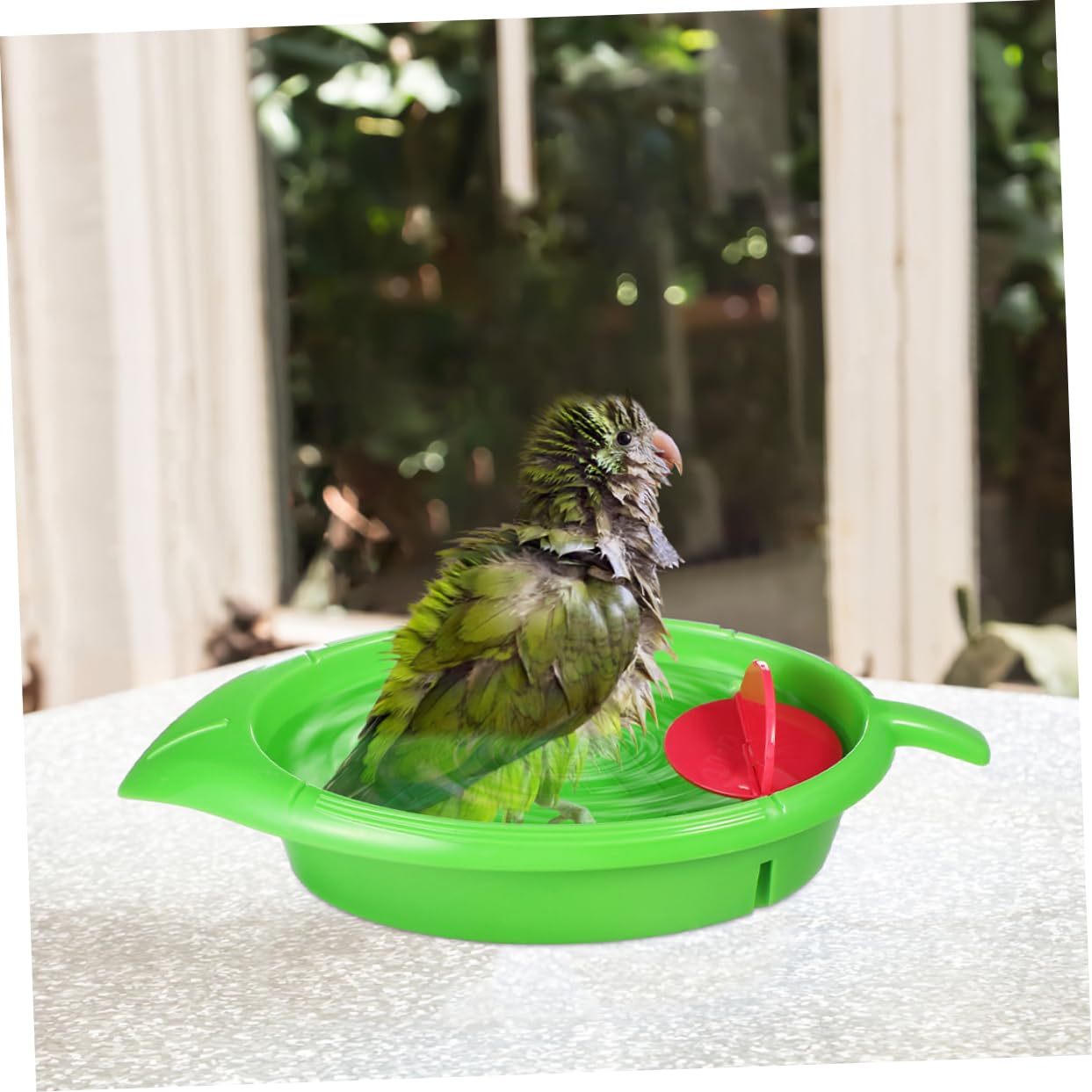 Mikikit 2pcs Box Parrot Bath Parrot Bathtub Bird Cage Bath Bird Shower Bathtub Bath Tub Parrot Bird Bird Shower Tub Pet Parakeet Bathtub Bird Bath Bathtub Bird Plastic Green