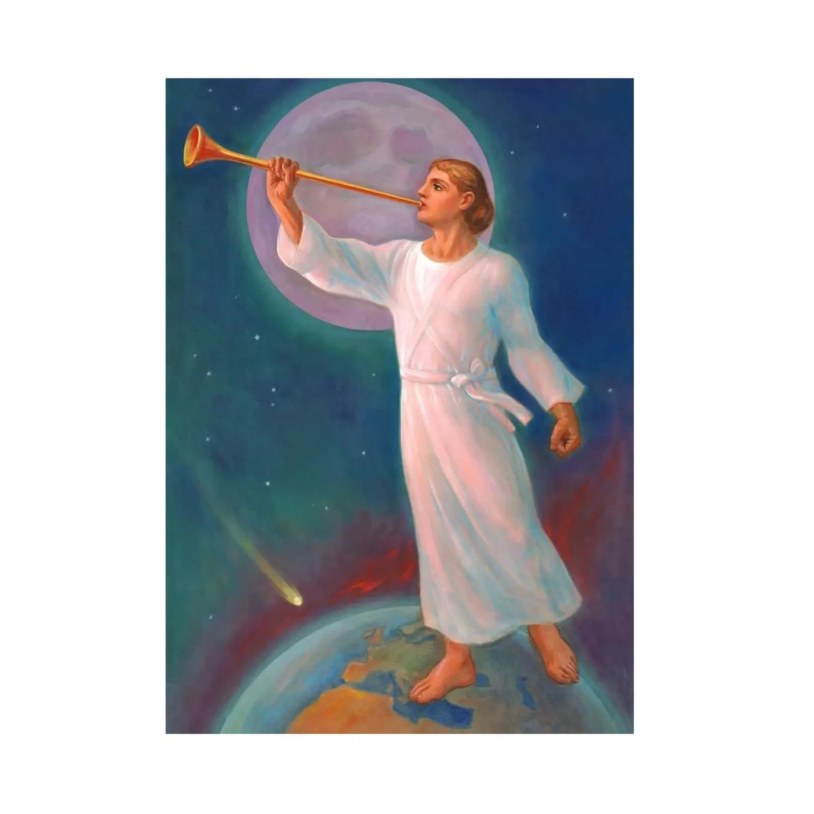 Peinture sur toile art catholique rétro pour un salon serein