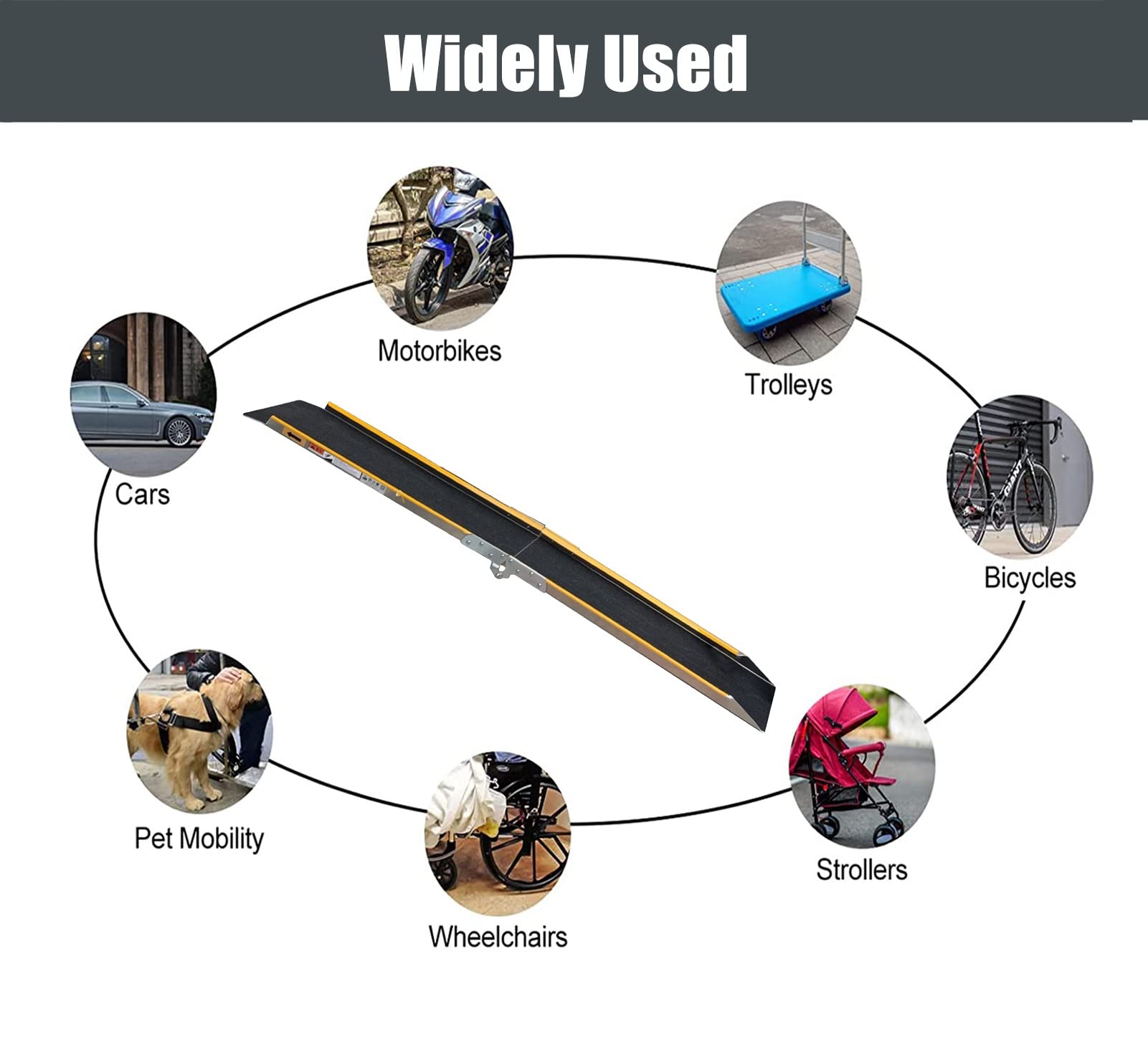 Rampa krawężnikowa Składana rampa progowa Przenośna, 180 cm dla wózków inwalidzkich Rampa krawężnikowa do drzwi Podjazd, motocykl Dirt Bike Rampy załadunkowe pojazdu