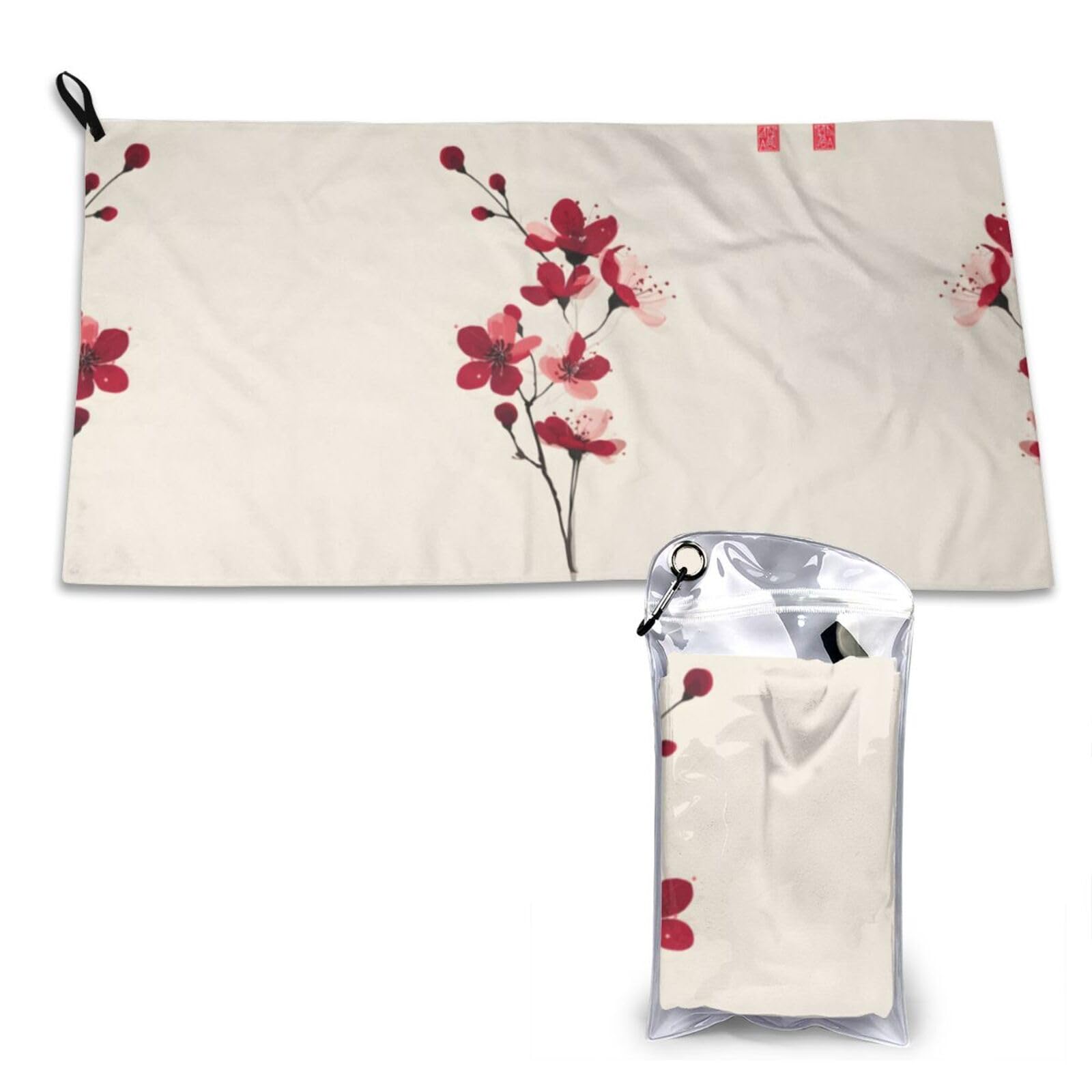 Wxwjshmgc White Cherry Blossoms Print Cooling Towel, Gym Towel,Cooling Towels For Neck, Soft Breathable Travel Cool Towel,Sports Towels For Gym,Camping