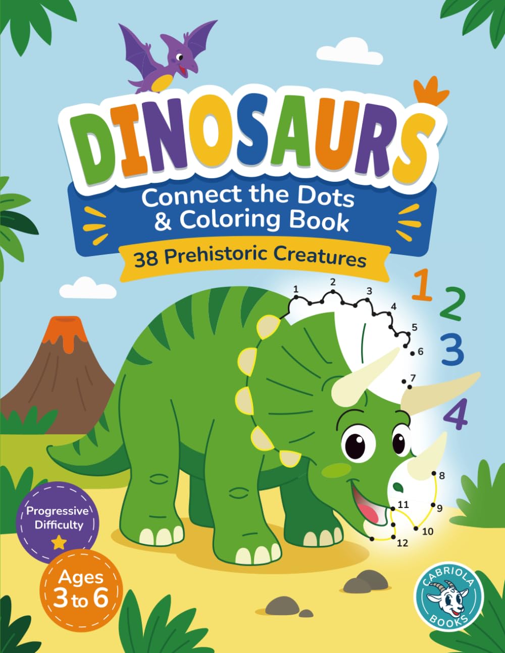 Dinosaurs: Connect the Dots and Coloring Book: Fun with Dots and Lines for Kids Ages 3-6