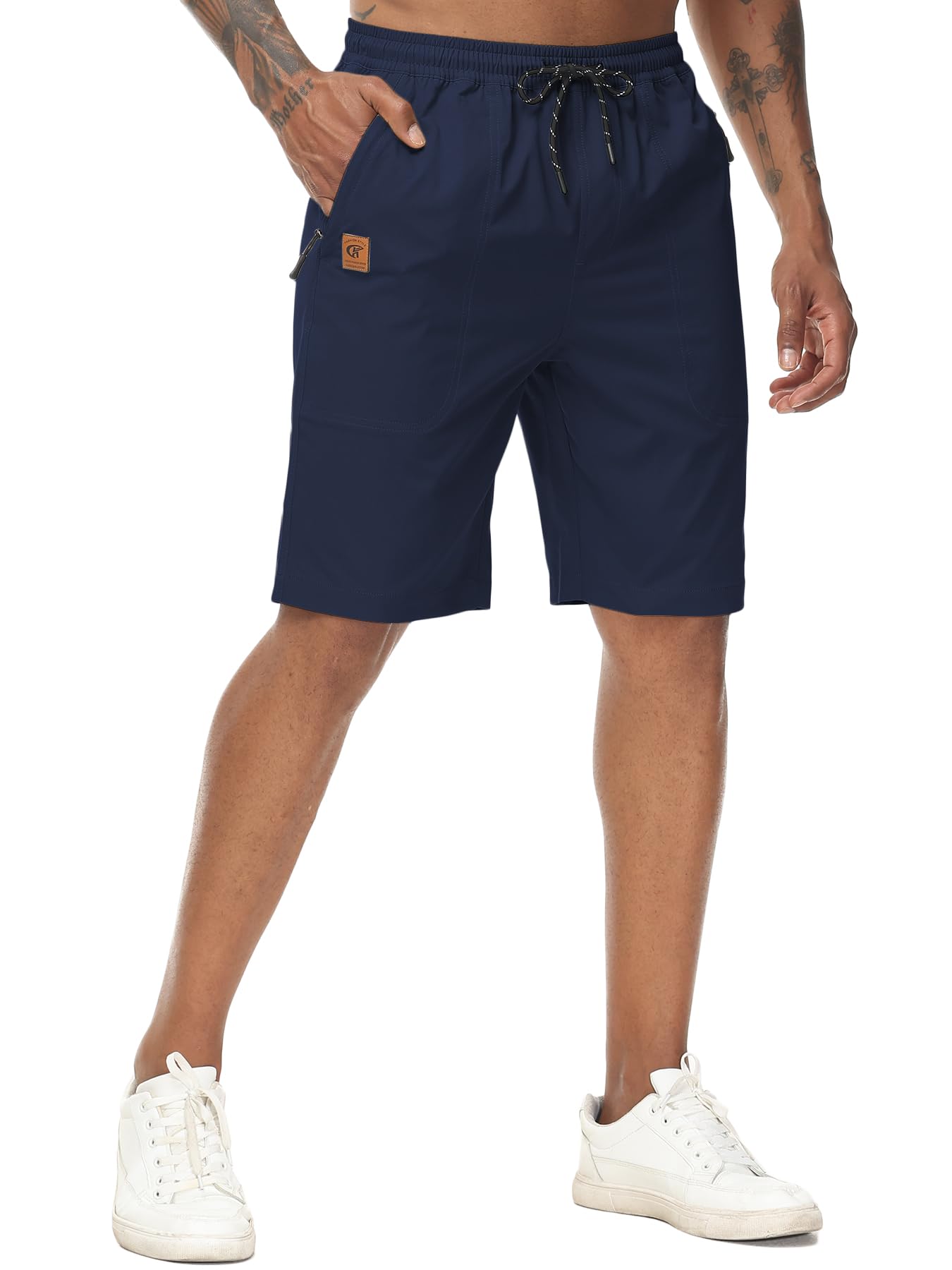 YuKaiChen Kurze Hosen Herren Shorts Herren Sommer Stretch Twill ‌Chino Shorts mit Reißverschlusstaschen