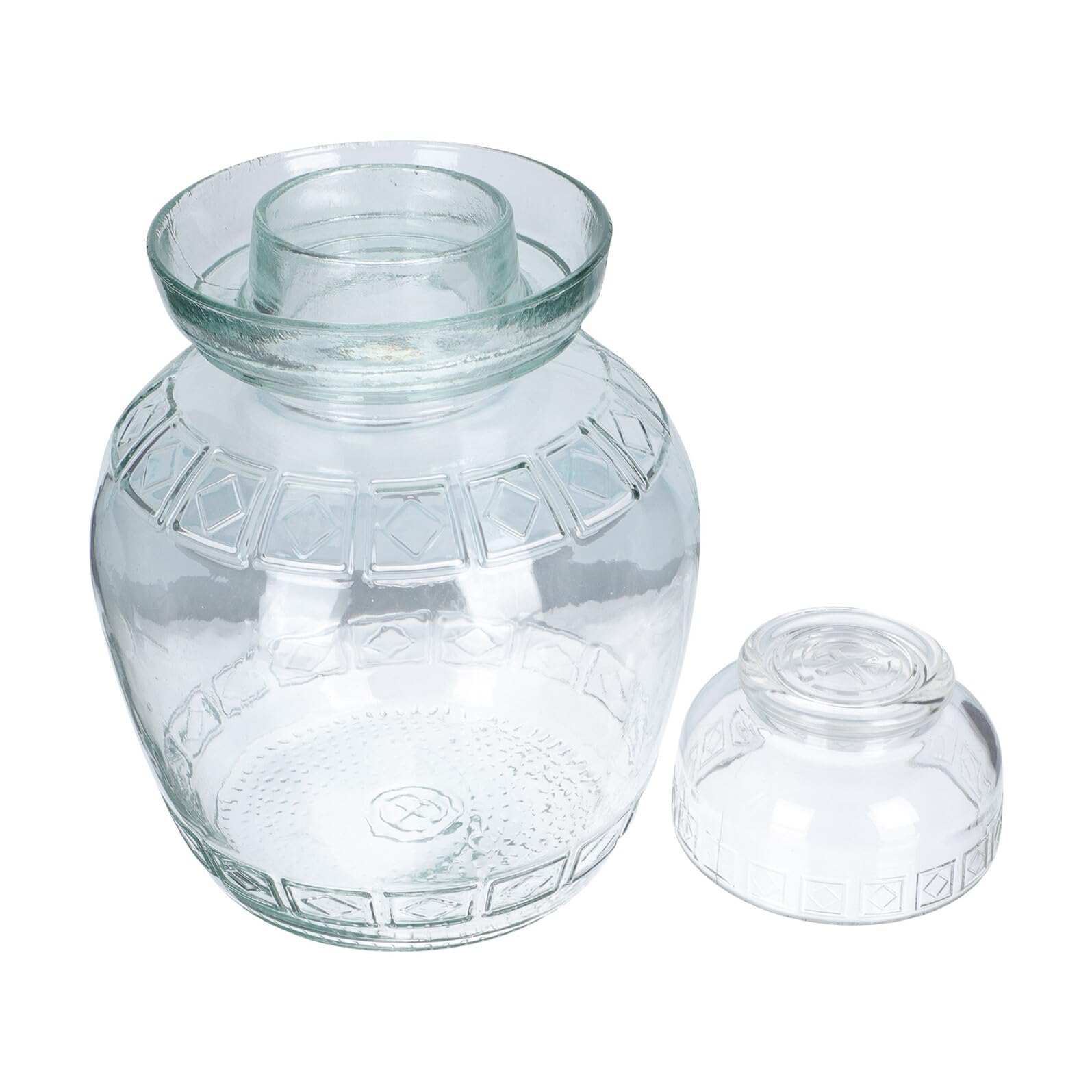 Lurrose Transparenter Glasverschlussbehälter mit Glatter Oberfläche ohne Grate 2500ml zur Aufbewahrung und Herstellung von Eingelegtem Gemüse für Küche