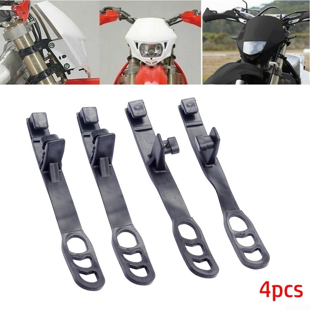 Cinghie in gomma per fari moto, bande elastiche nere forcelle 30-43 mm, compatibili con Dual Sport, Dirt & Bikes