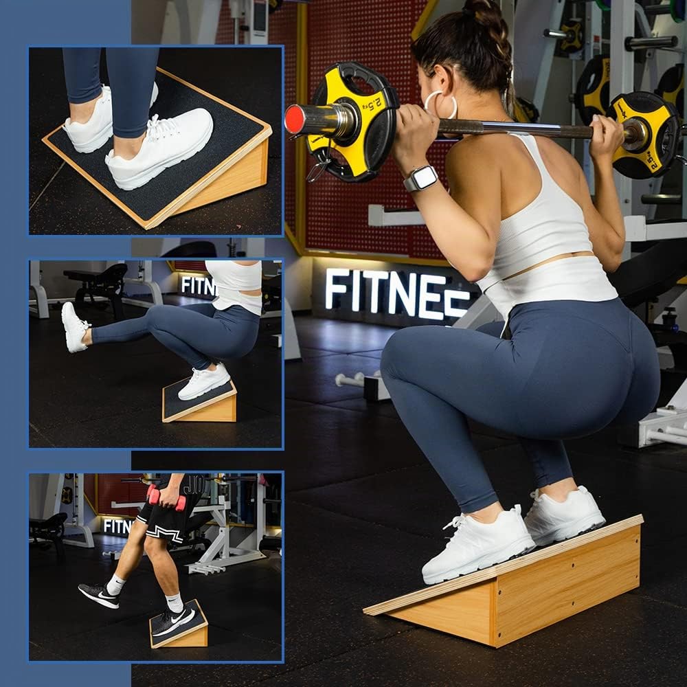 StrongTek Schrägbrett Slant Board für Squats Knie-Übungen aus Holz 450 kg
