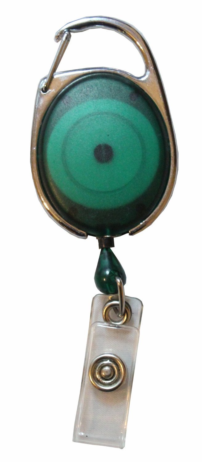 Customcard ltd Green Yo Yo Premier Badge Reel Retractable ID Card Holder Pack of 25