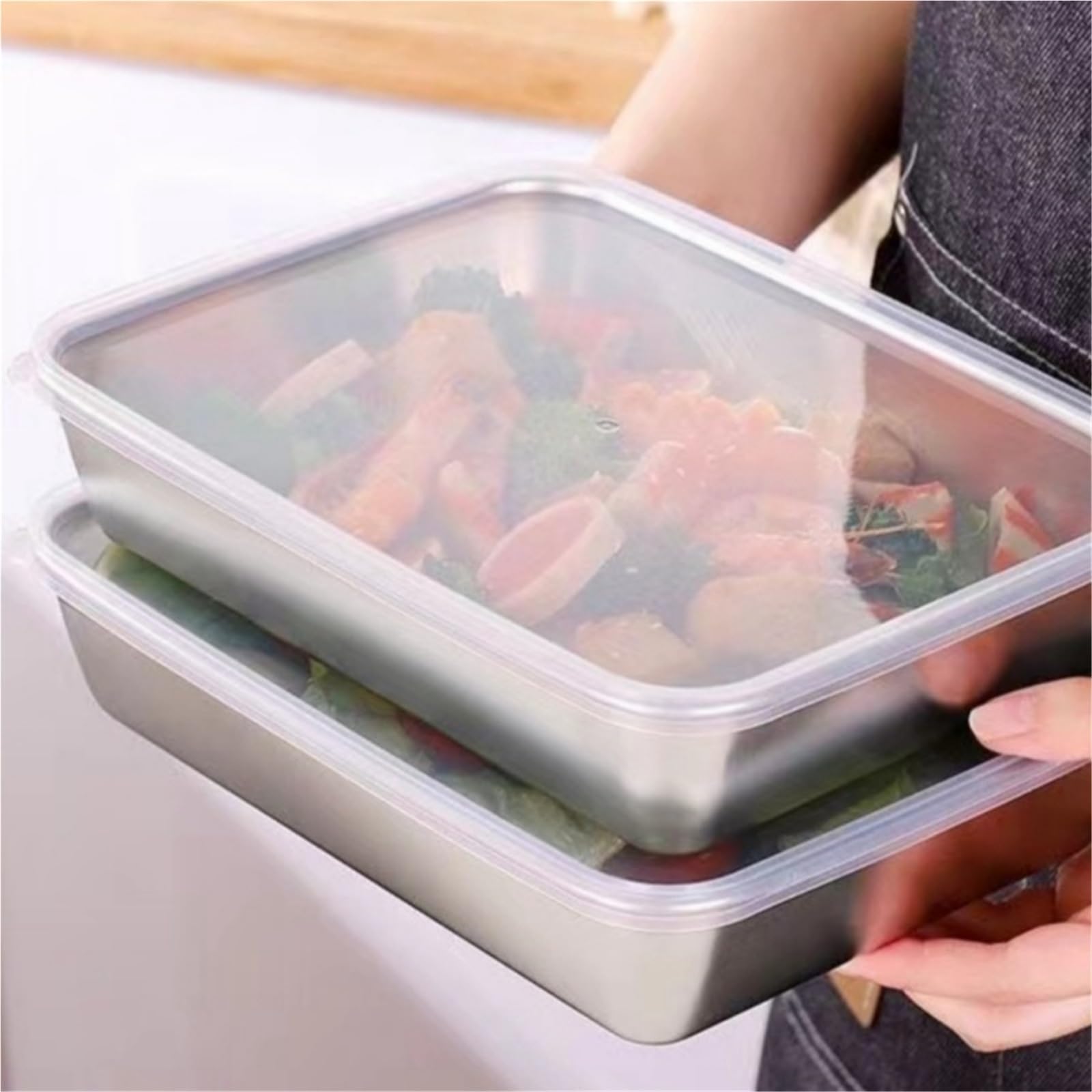 Contenedor de conservación alimentos frescos acero inoxidable 6 piezas Para Cocina