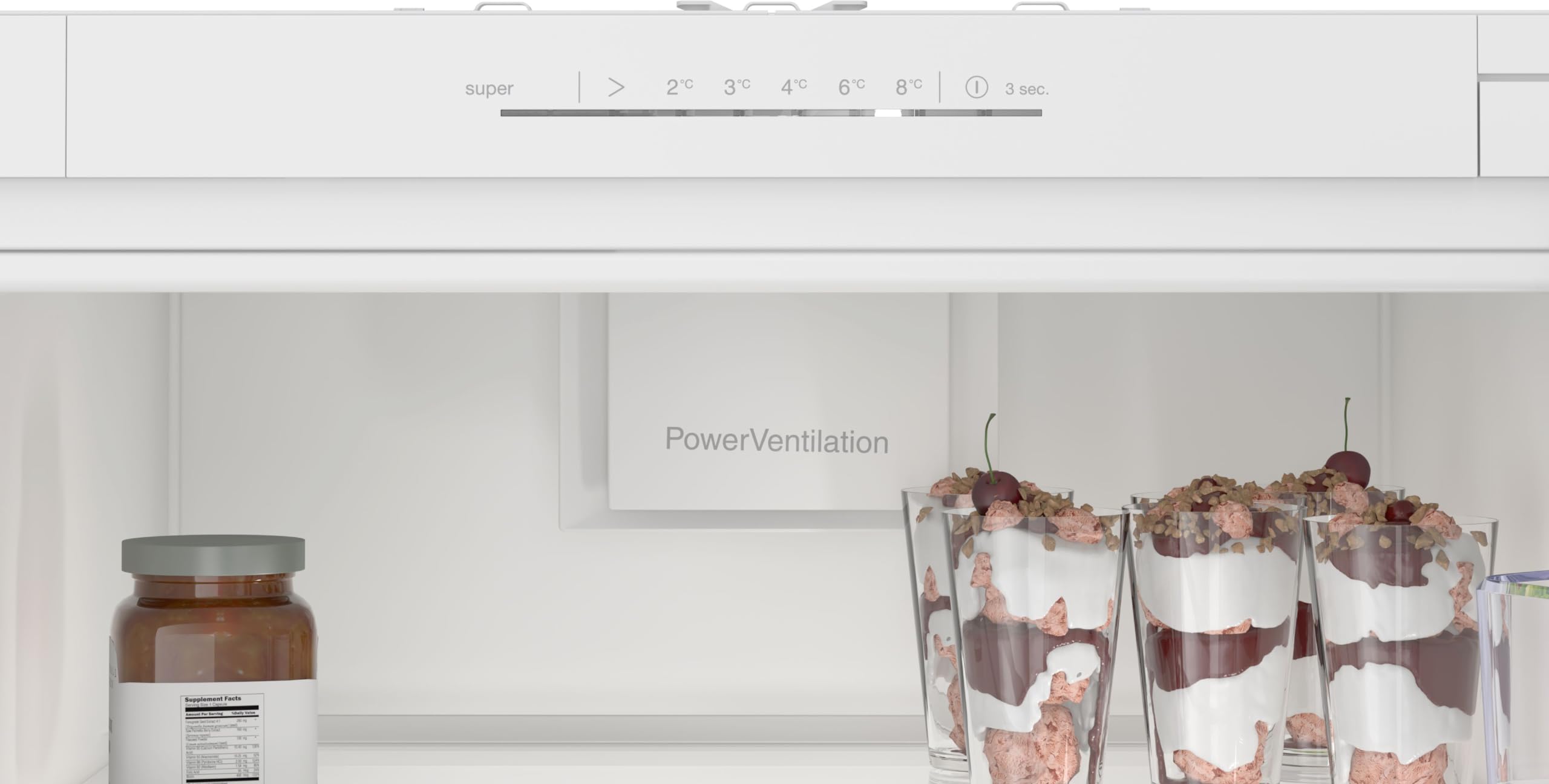 Bosch KIR81NSE0 Serie 2, Frigorifero monoporta da incasso, Luce LED, Tecnologia Inverter Intelligente, Funzione raffreddamento intensivo, Allarme ottico ed acustico, 177.5 x 56 cm, cerniera a traino
