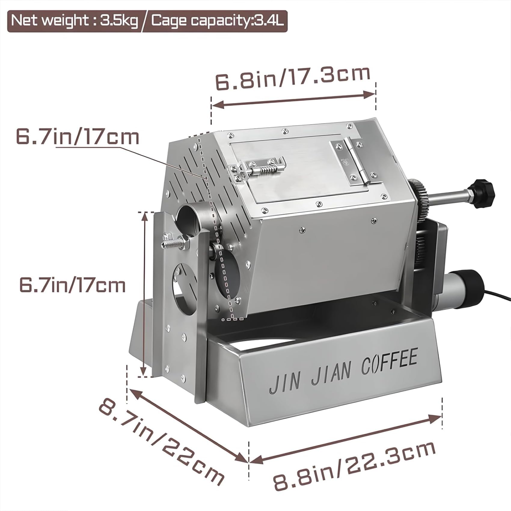 Tostatrice per Caffè 800g, Macchina Professionale con Termometro