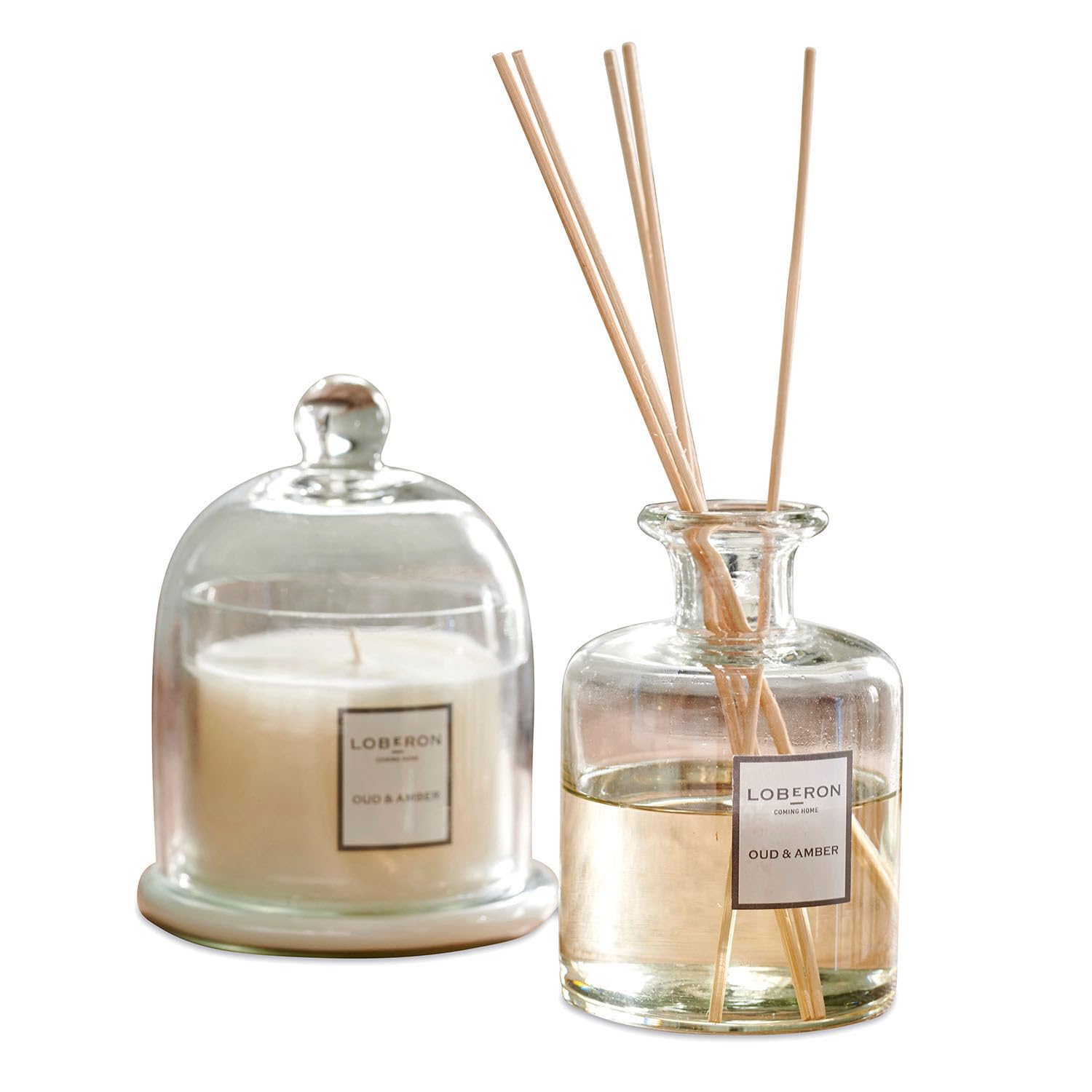 Loberon Duftset Vanis - Oud, Oud | mit Duftstäbchen und Kerze, stilvolle Duftkomposition, luxuriöse Dekoration, Geschenkidee, Glas