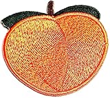 HHO Patch Peach Sweet Fruit Iron on Embroidered Patches Peach Fruit Motif Applique Embroidery Garment Patch Sewing on for Clothes Kids T Shirt Jeans DIY Crafts
