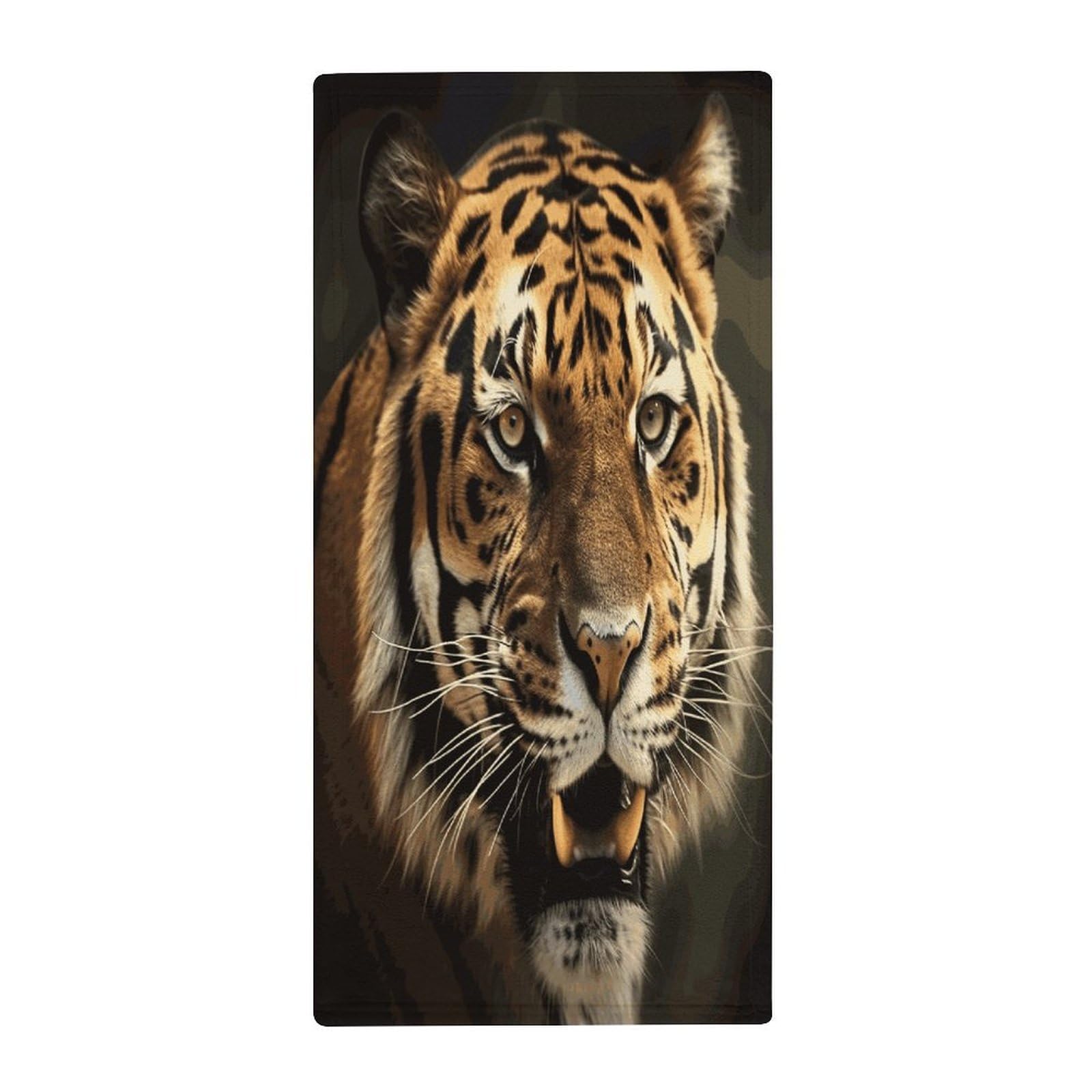FekiLoot Tiger Hand Towels Coral Velvet Highly Absorbent Towel,Classic Luxury Printed Hand Towels Soft Hands Face Towel for Bathroom Kitchen Salon Workout 13.8 X 28.7 in