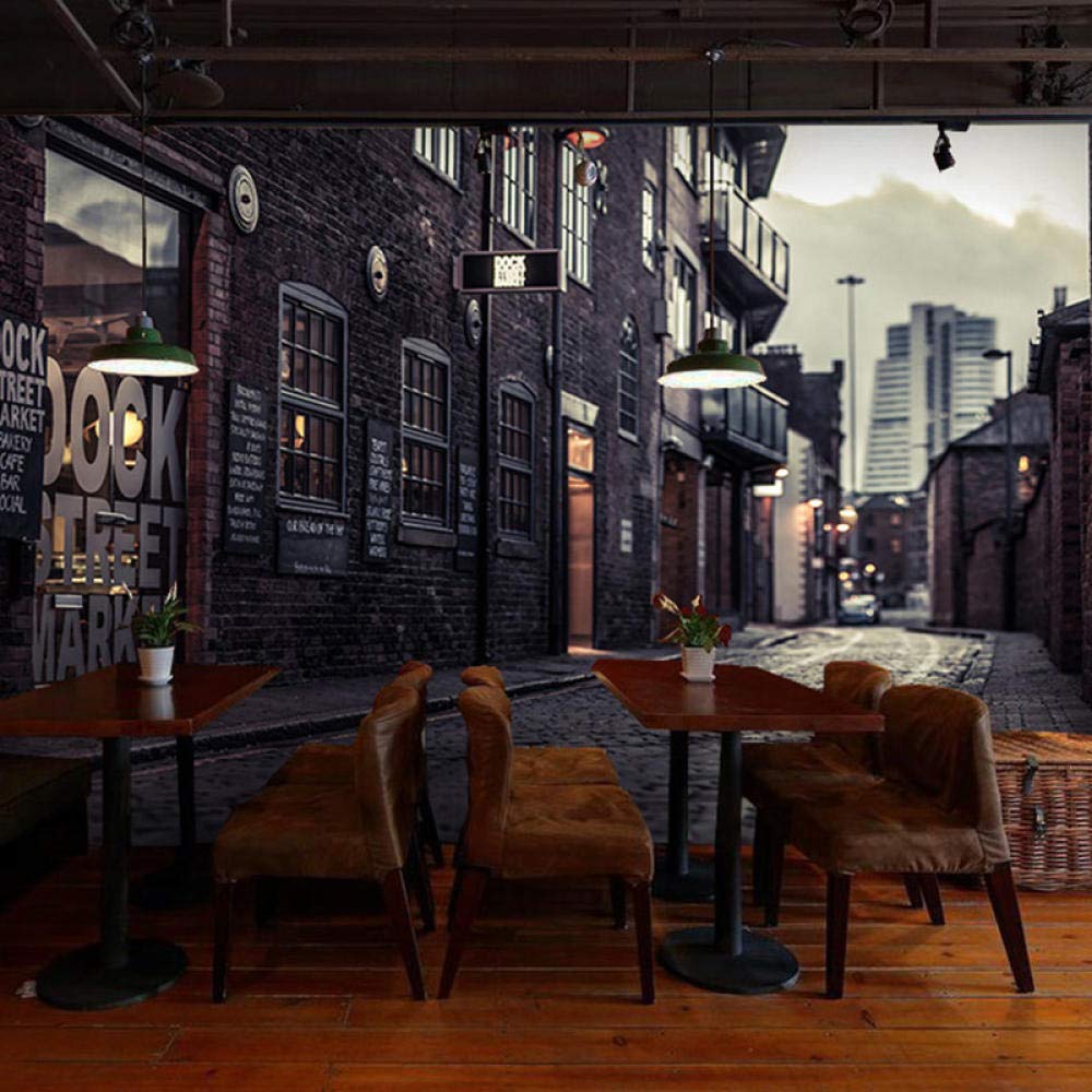Papier Peint 3D City Street View Grande Impression Murale Applique Décoration Murale Papier Peint