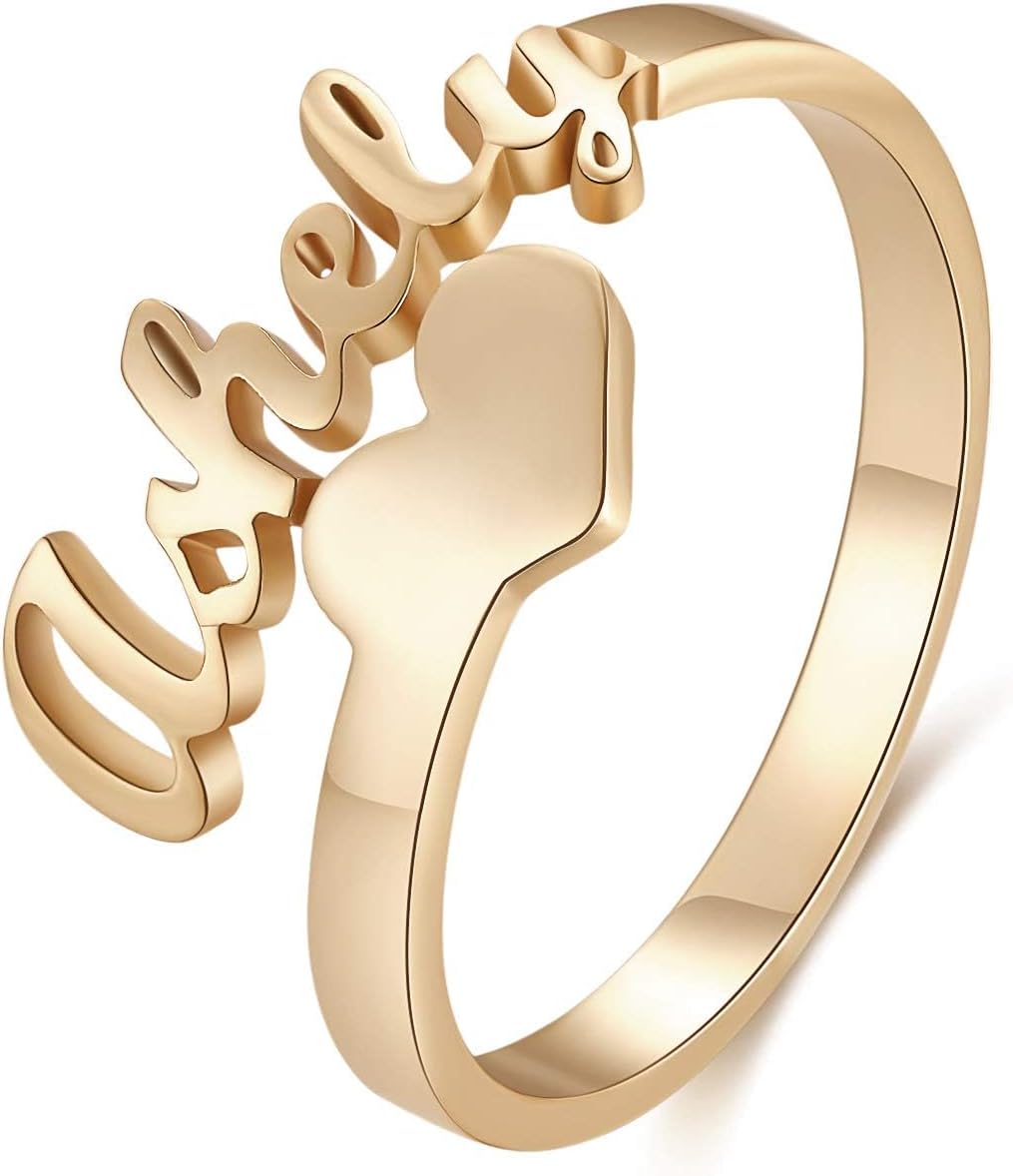 Personalized Name Rings for Women Custom Name Rings Personalized with Name Customize Finger Ring for Engagement Wedding Christmas Jewelry Gift