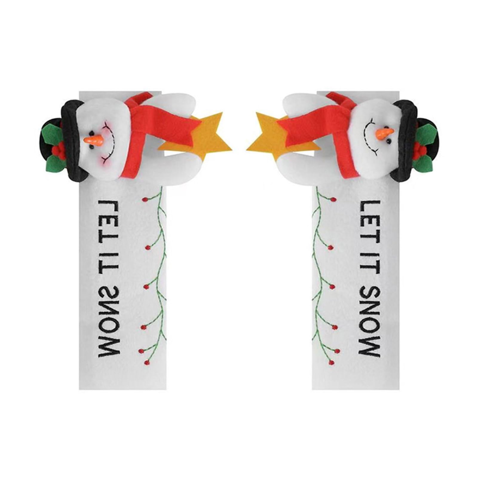 Tmboryuu D Holiday Handle Covers Urability Fabric Sleeve Christmas Ecors For Refrigerator Oor Window Crafting Party Supplies Christmas Oor Handle Covers