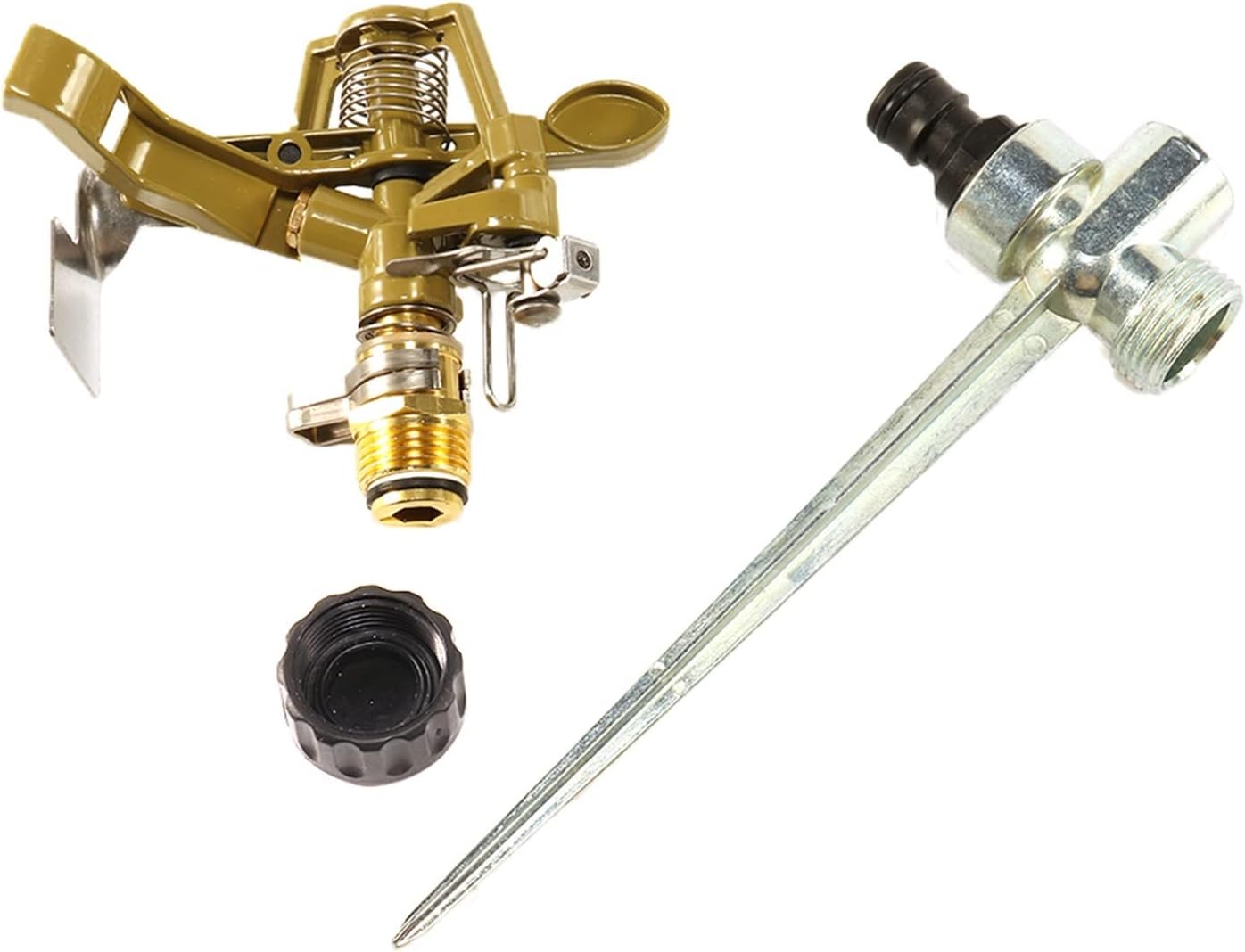 Gardening Irrigation Dripper 360 Degree Zinc Alloy Adjustable Rotating Sprinkler Irrigation Sprayer Sprinkler Lawn Garden Courtyard Metal Impulse Nail Hose (Color : White)