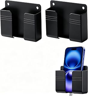 RV Accessories: 2Pcs Boat & Camper Essential Wall Phone Holder, Ideal for Dorm Apartment Travel Trailer & Pontoon Boat, Practical Household Travel Organizer, Bring Convenience to Your Daily Life-Black