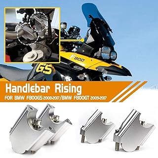 Lorababer Motorradzubehör für F 800 GS F 800GT 2015 2016 2017 Silberner Aluminium-Lenkererhöhung 40mm mit 20mm rückwärts f...